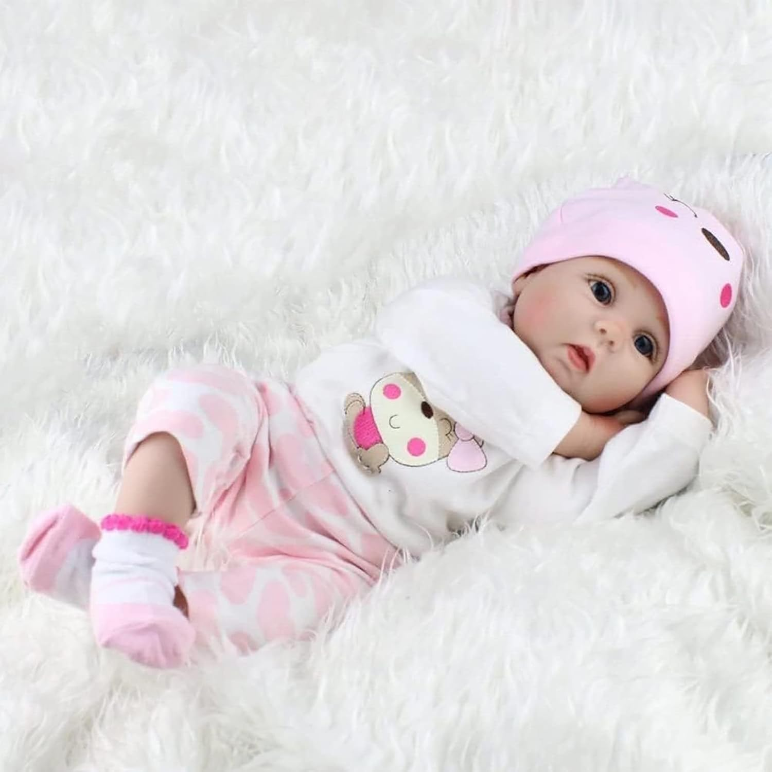 ZIYIUI Reborn 22 Inch 55Cm Reborn Baby Dolls Look Real Soft Silicone Vinyl Reborn Baby Realistic Toddler Girl Doll Toy Best Xmas Gifts image number 1