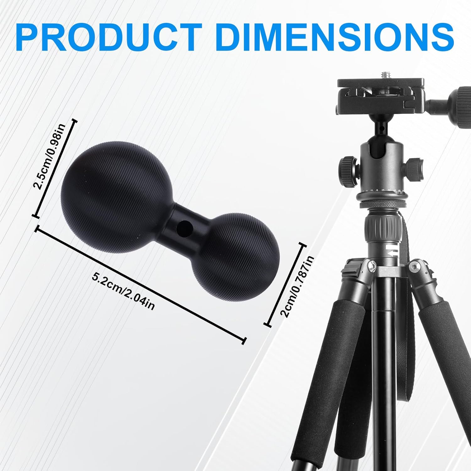 20Mm to 25Mm Ball Mount Arm, Durable Aluminum Alloy Ball Adapter Extension Connector for Secure Attachment for Mounting Arm with 25Mm Connections image number 5