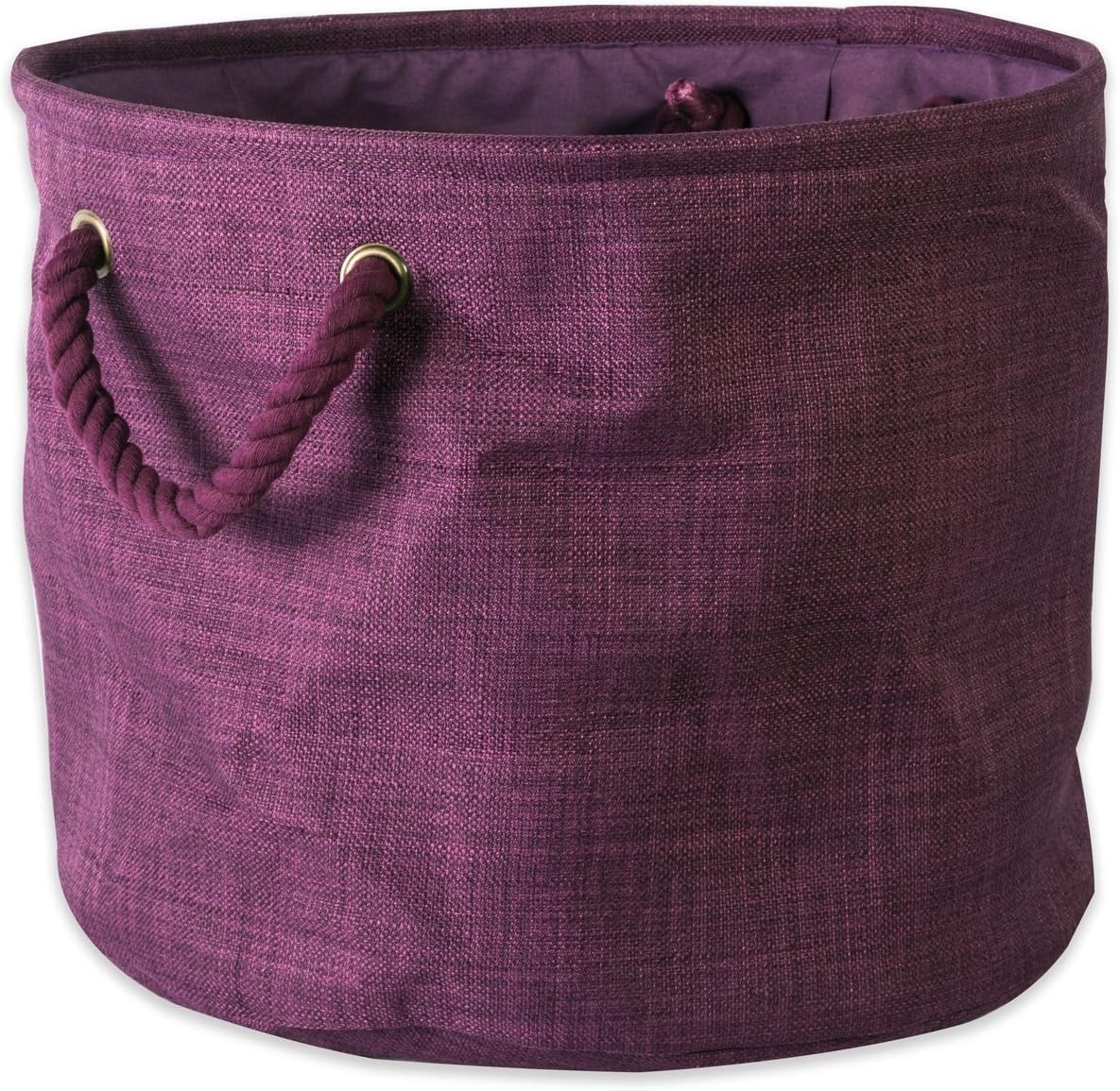 DII Polyester Variegated Storage Bin, Collapsible & Convenient Storage Solution for Office, Bedroom, Closet, Toys, & Laundry - Medium round Eggplant
