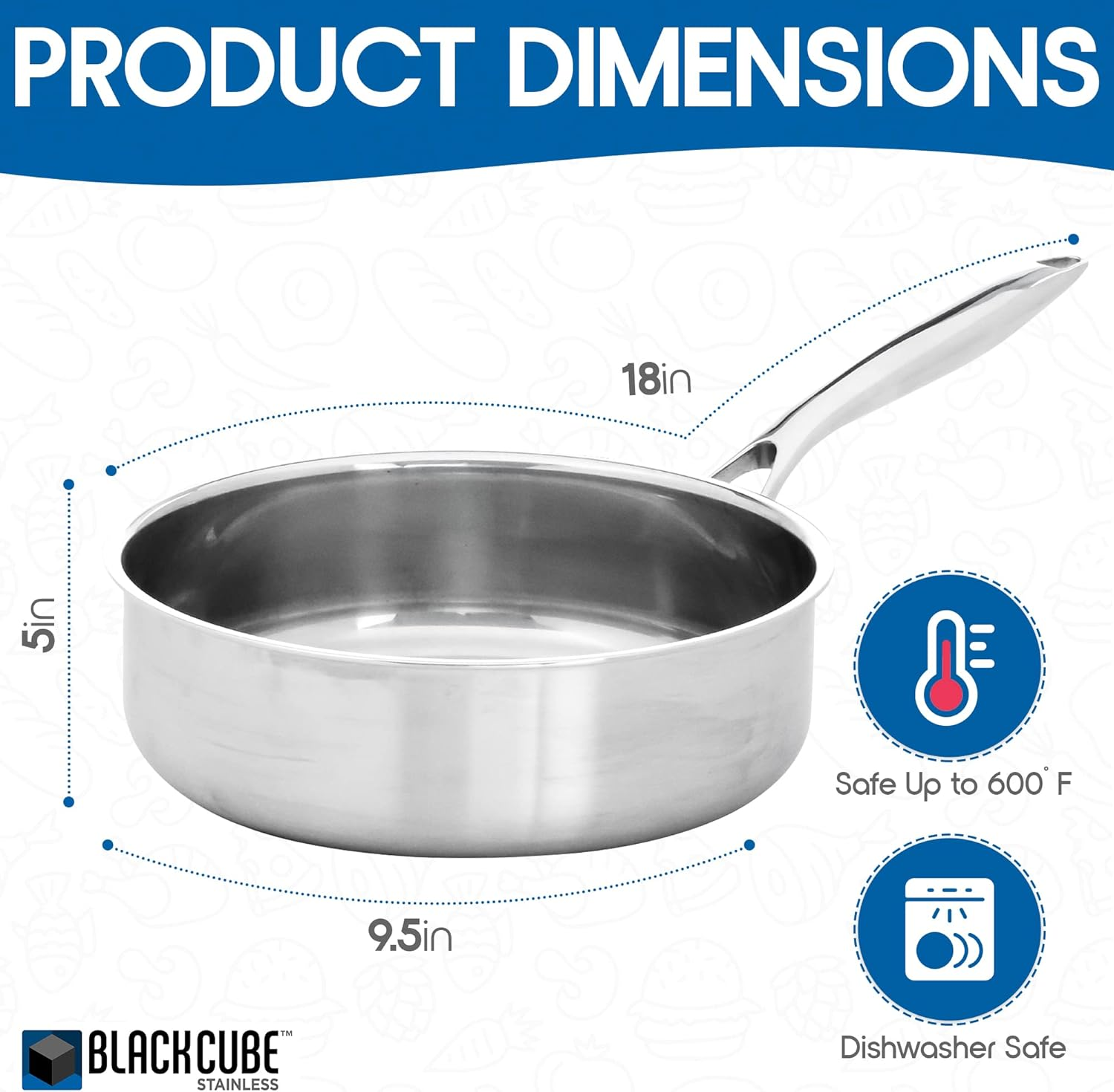 Black Cube Stainless, Saut&eacute; Pan W/Lid, 9.5" 3.0 Qt. image number 3