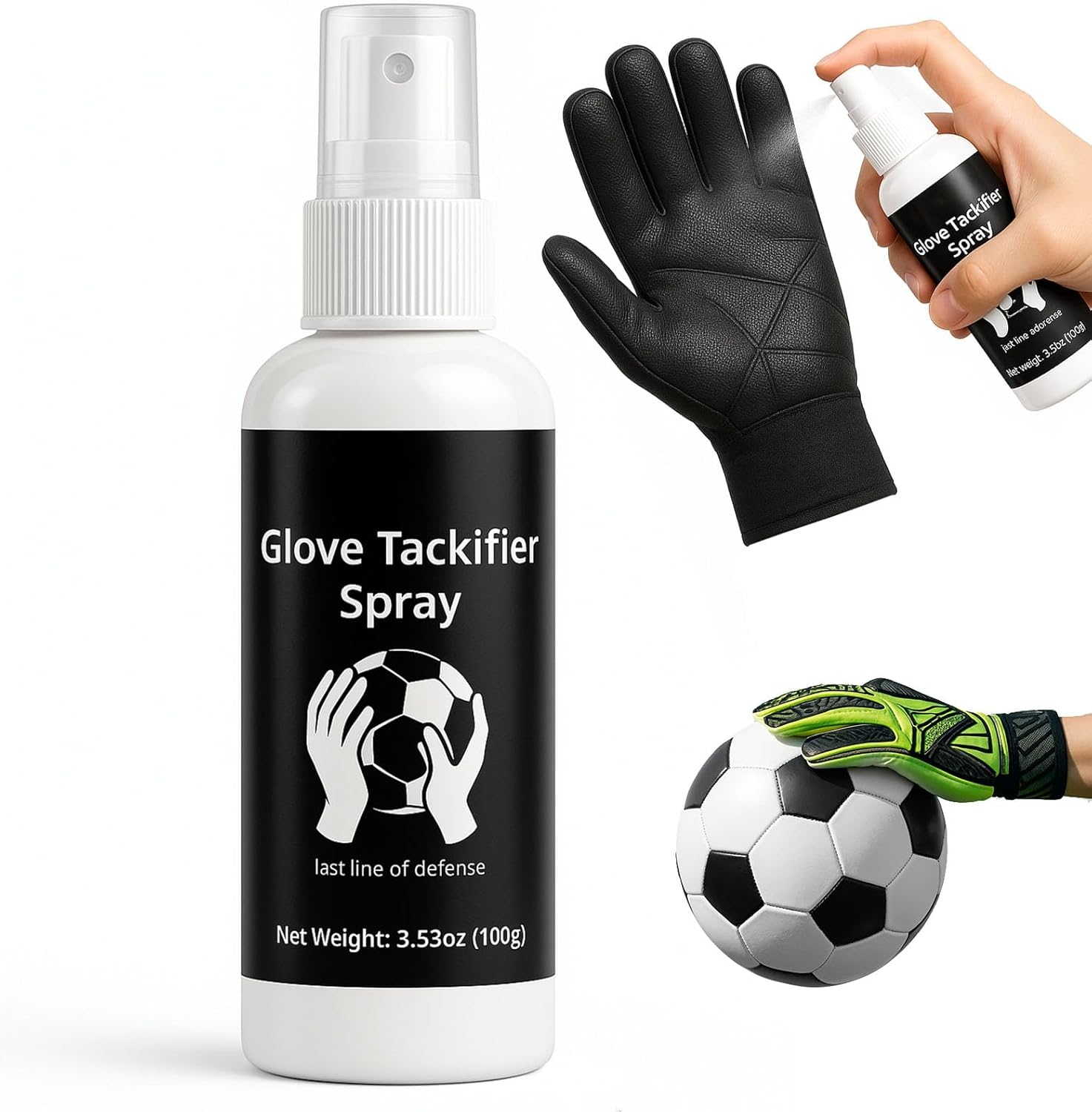 100Ml Glove Glue for Goalkeepers Spray, Enhanced Grip, Long-Lasting Bond, Goalie Glove Spray Suitable for All Soccer Goalkeeper Gloves