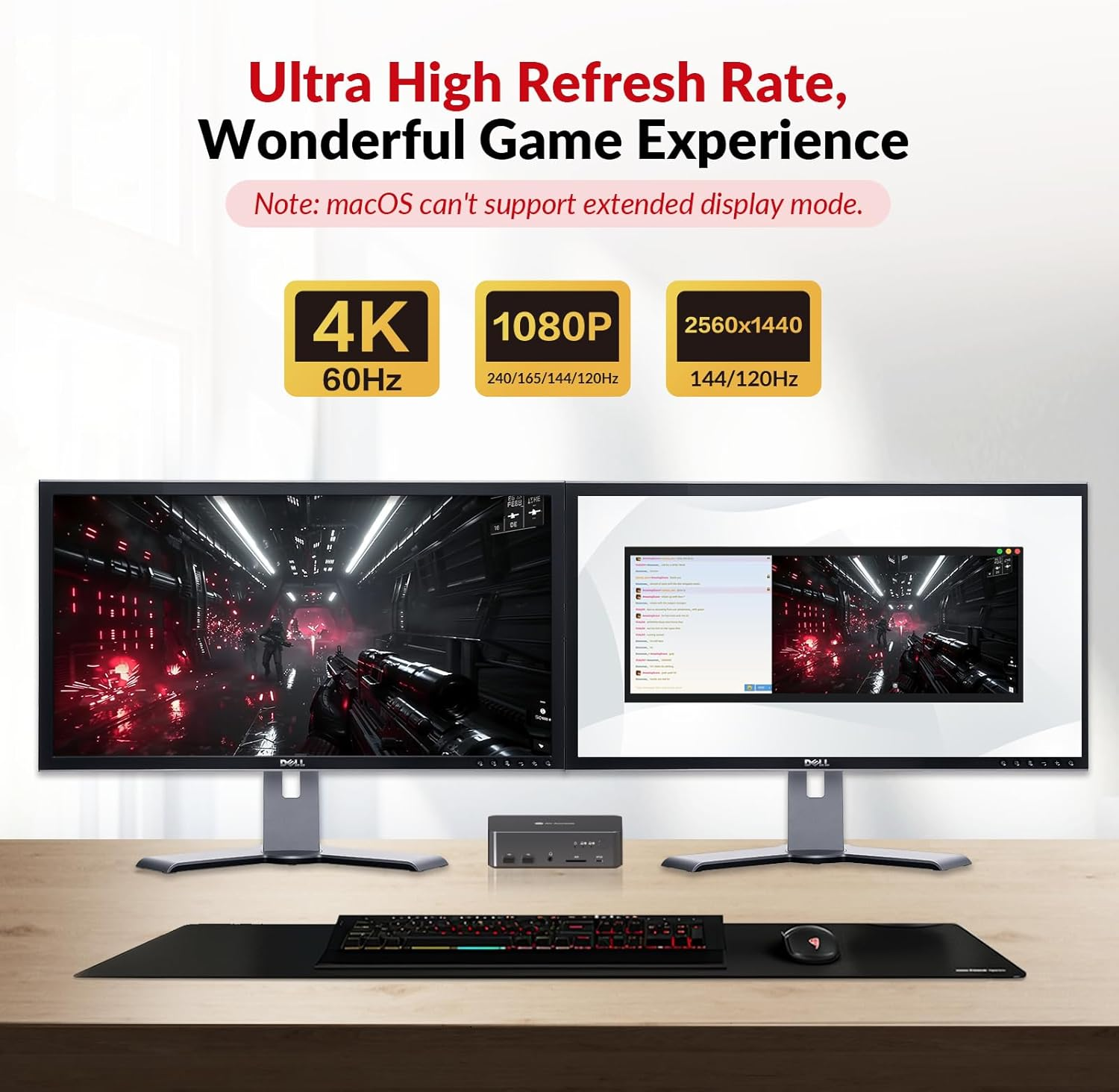 AV Access Docking Station KVM Switch 2 Monitors 2 Laptops, 4K KVM Dual Monitor, 2 USB-C MST Ports, 60W PD for Each PC,1G Ethernet, EDID Emulation, 2K@144Hz, 1080P@240Hz, Ideal for Home Office & Gaming - For 2Pcs 3 Monitors image number 5