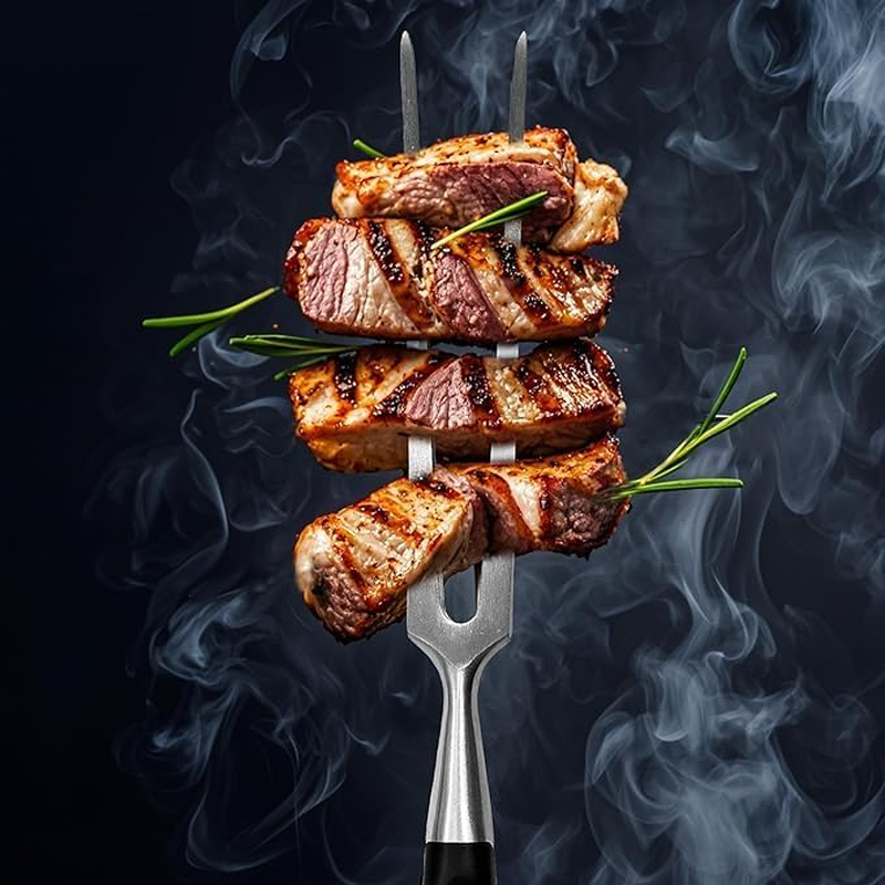 2 Pcs Carving Forks,Stainless Steel Carving Fork Barbecue Fork BBQ Tools,Anti-Fatigue Handle,Meat Forks for Kitchen Barbecue Grilling (11 Inch) image number 3