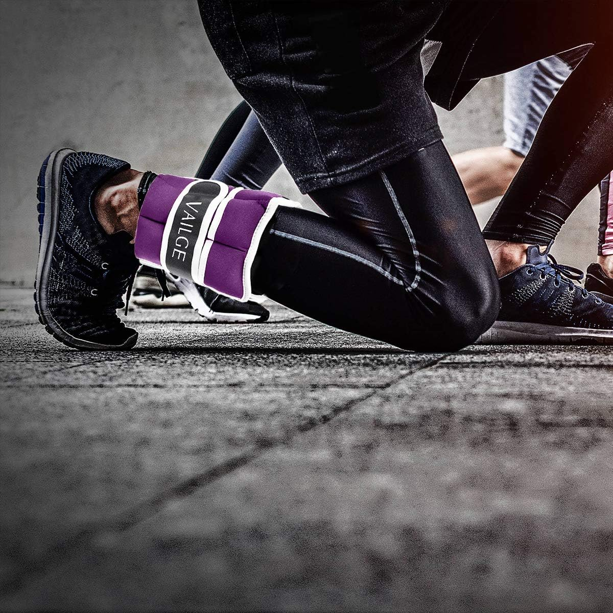 Ankle Weights Adjustable Leg Weights for Fitness Jogging Walking Exercise, Ankle Weights Women Men 0.5KG - 3KG, Black Grey Pink Blue Purple Wrist and Ankle Weights image number 4
