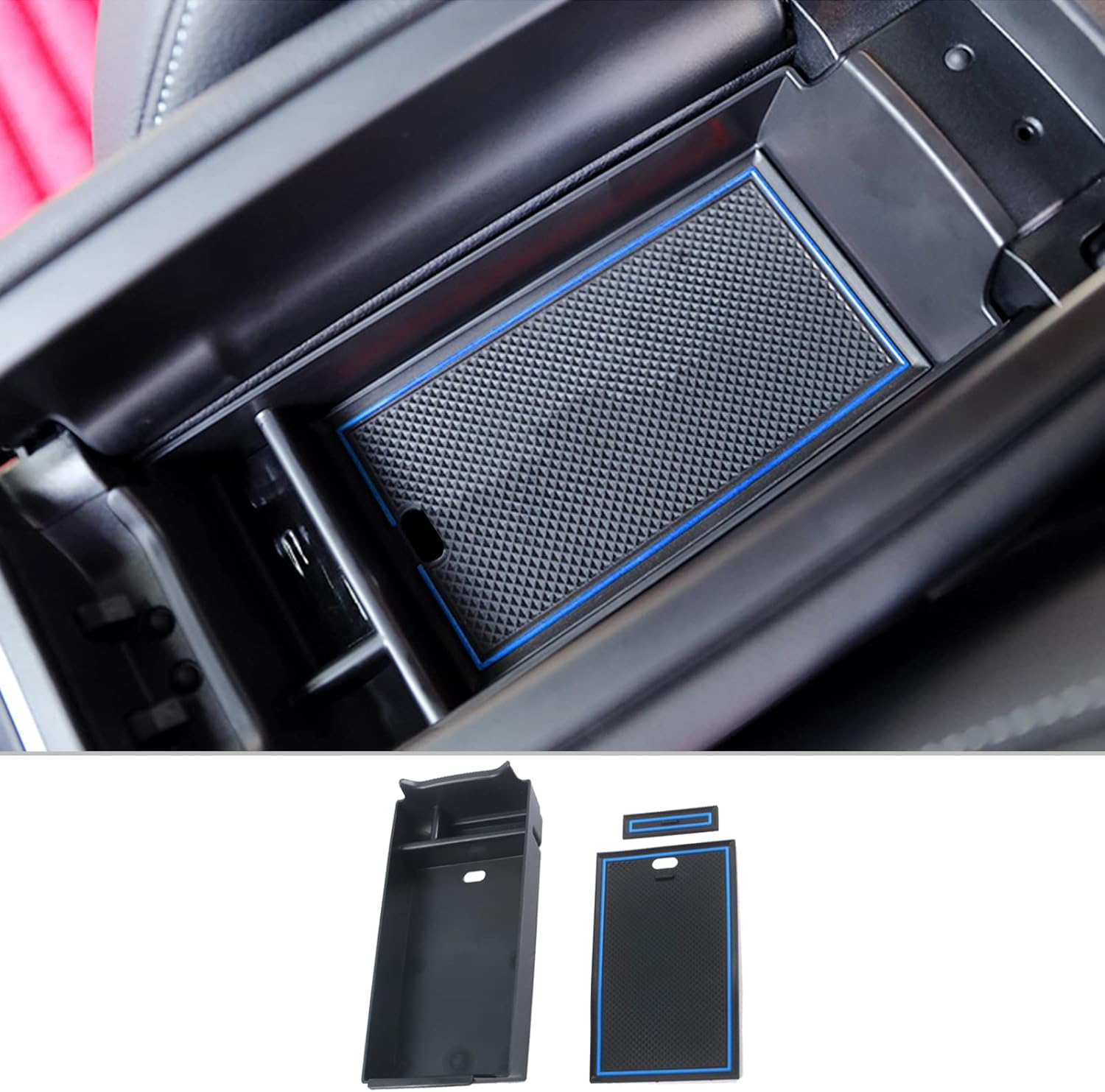 CDEFG Mercedes A-Class W177 V177 B-Class W247 GLA H247 GLB X247 CLA C118 2019-2023 2024 Centre Console Armrest Organiser Armrests Storage Box Glove Box Centre Console Car Accessories (Blue)