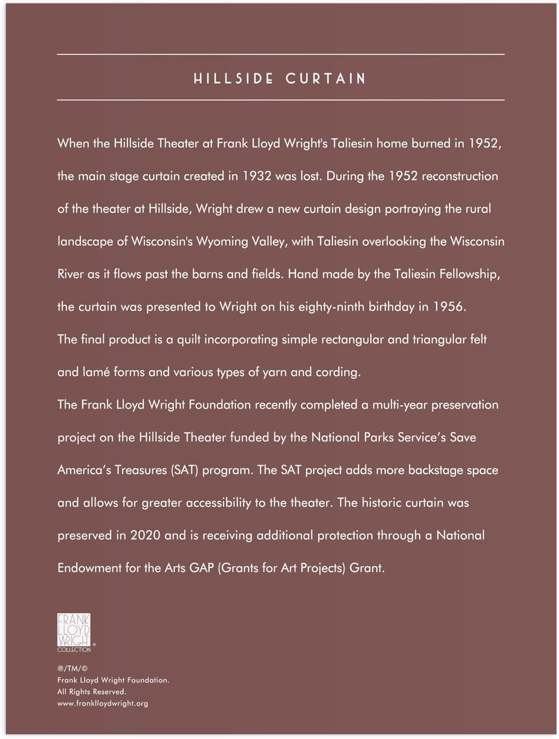 Frank Lloyd Wright Hillside Curtain Foil Puzzle: 1500 Pieces - Red image number 6