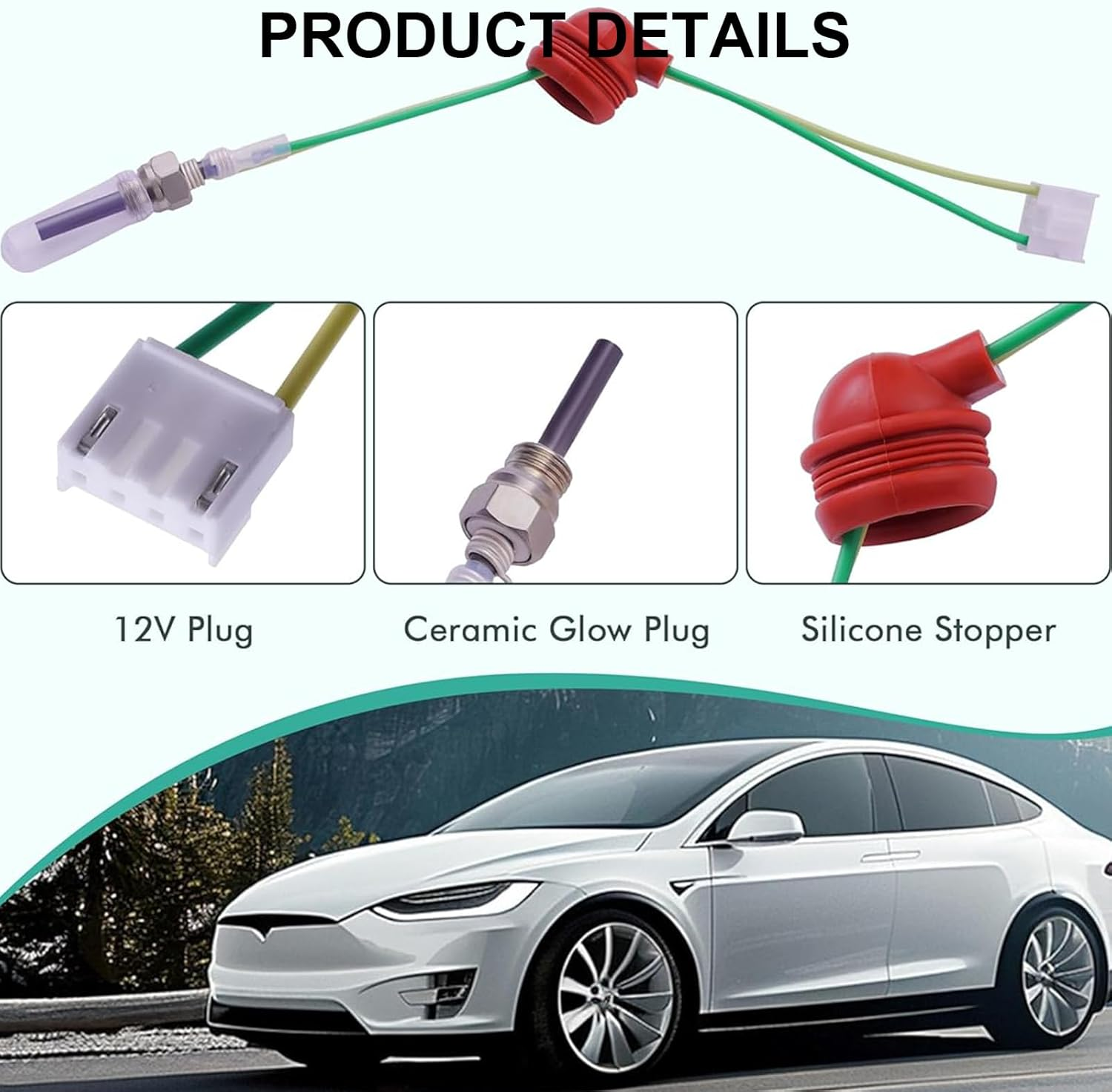 7Pcs Diesel Heater Glow Plug Kit, 12V 2-8KW Replacement for Diesel Air Heaters, Easy Installation, Boost Heating Efficiency, Universal Fit for Trucks, Vans & Suvs image number 6