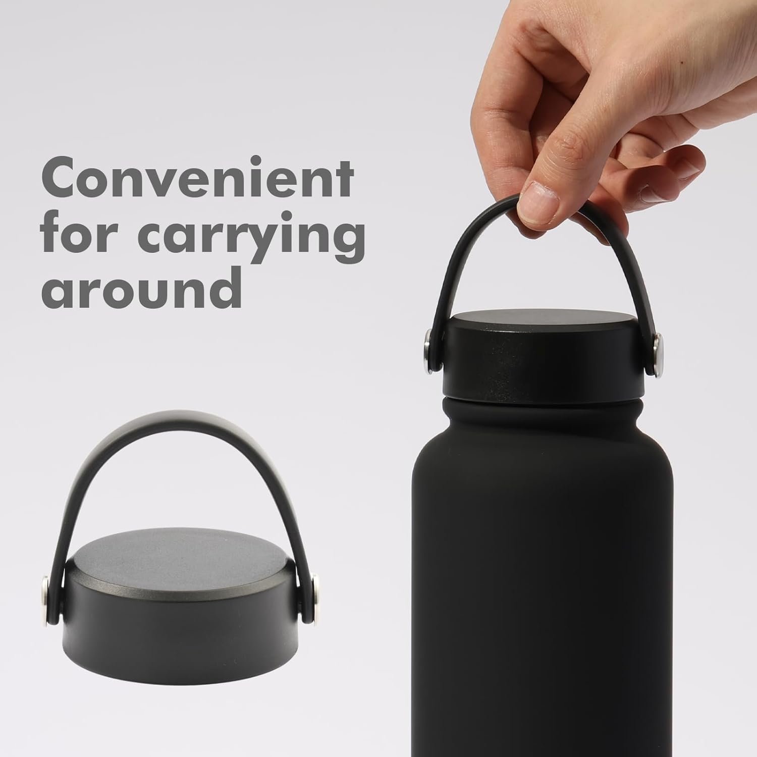 OKAM 950Ml Insulated Water Bottle - Stainless Steel Double Wall Waterbottle, Black, Vacuum Insulated, Bpa-Free, Leak-Proof Lid, Hot/Cold 12Hrs, Wide Mouth -Gym, Outdoor, Office Drink Bottles Insulated image number 2