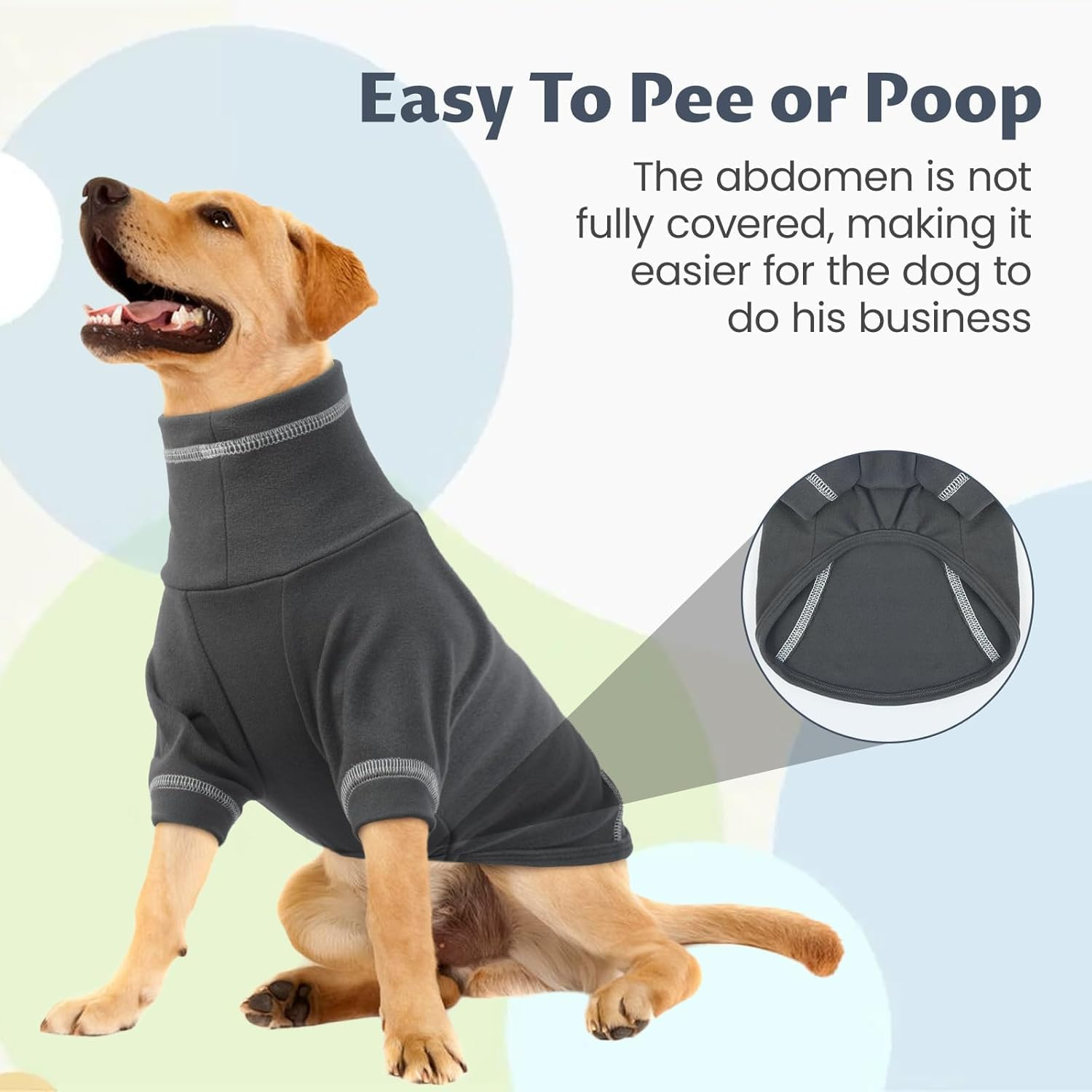 Kuoser Fleece Dog Sweater, Soft Pullover Large Dog Sweater, Turtleneck Dog Sweaters for Medium Dogs Girl Boy, Fall Warm Dog Winter Clothes with Sleeves, Dog Fleece Sweatshirt Vest Coat(M,Darkgray) image number 4