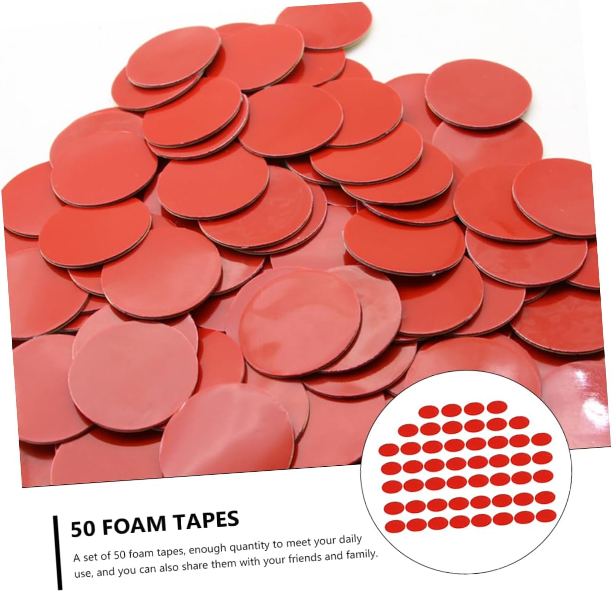 50Pcs Car Perfume Seat Glue Double Sided Tape Strong PVC Glue Material Self-Adhesive round Tapes for Car Ornament image number 3