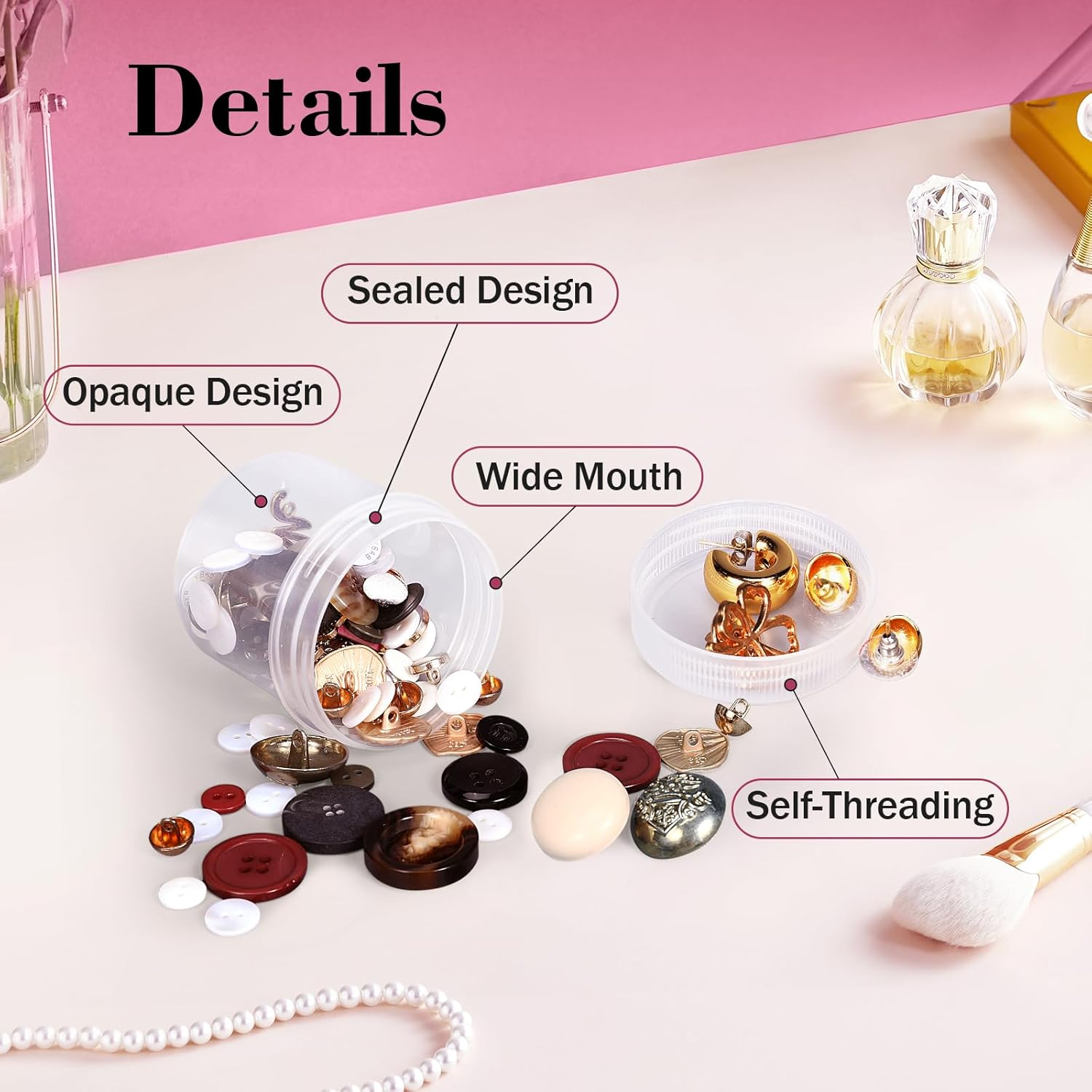 ASEVAT 6 Pack Airtight Plastic Jars, Leak-Proof Travel Size Jar | Refillable Cosmetic Containers for Creams, Lotions, Tsa-Approved Clear Jars with Secure Lids (Clear) image number 2