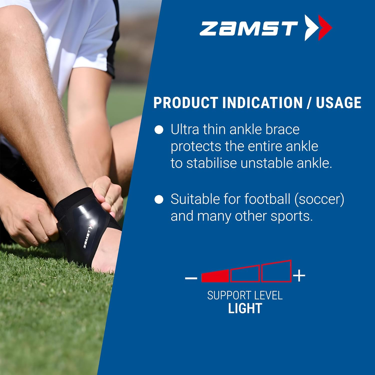 Zamst Filmista Ankle Ultra Thin Ankle Brace Providing Long Lasting Support with Comfort for Football, Left M image number 4