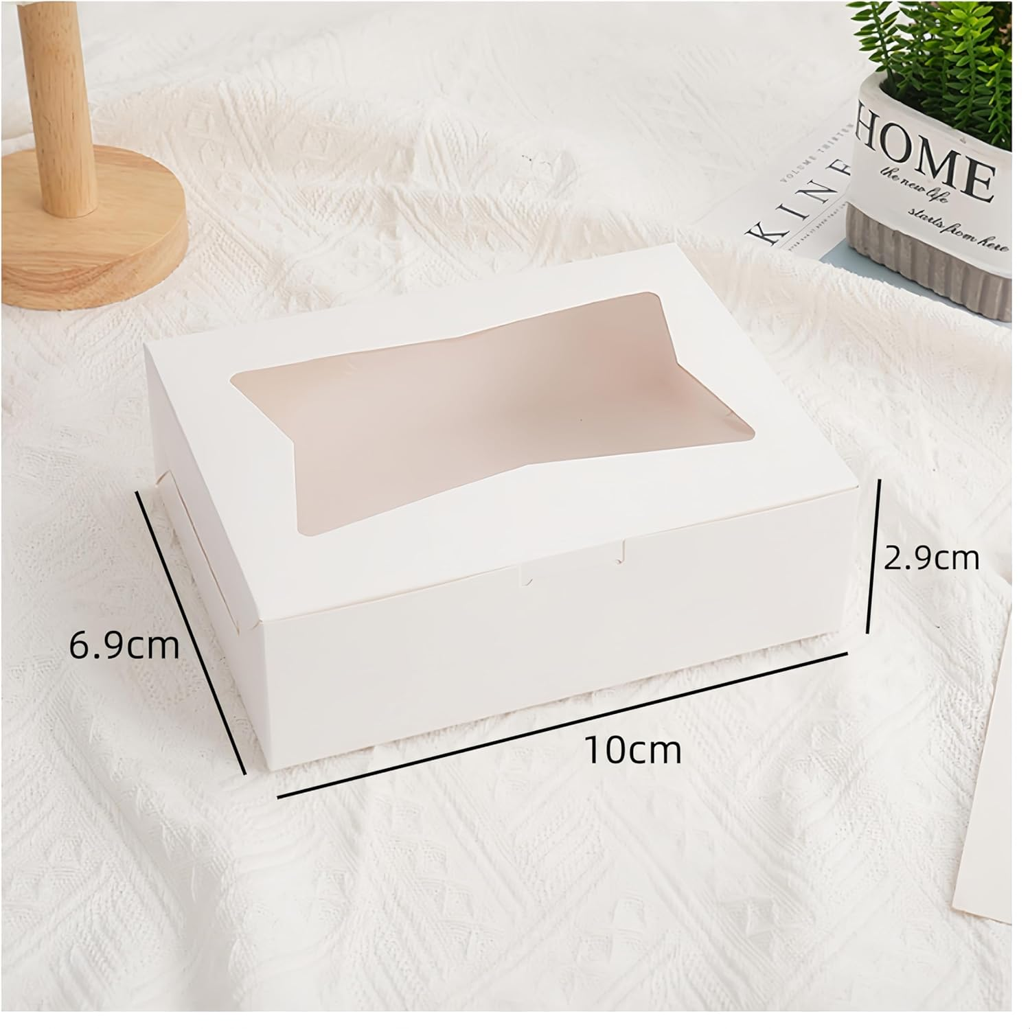 Cookie Boxes for Gift Giving, 40PCS Mini Kraft Paper Boxes, Soap Gift Box with Clear Windows,Small Bakery Box Present Treat DIY Essential Oil Candles for Candy,Chocolate,Wedding Party Favor(White) image number 3