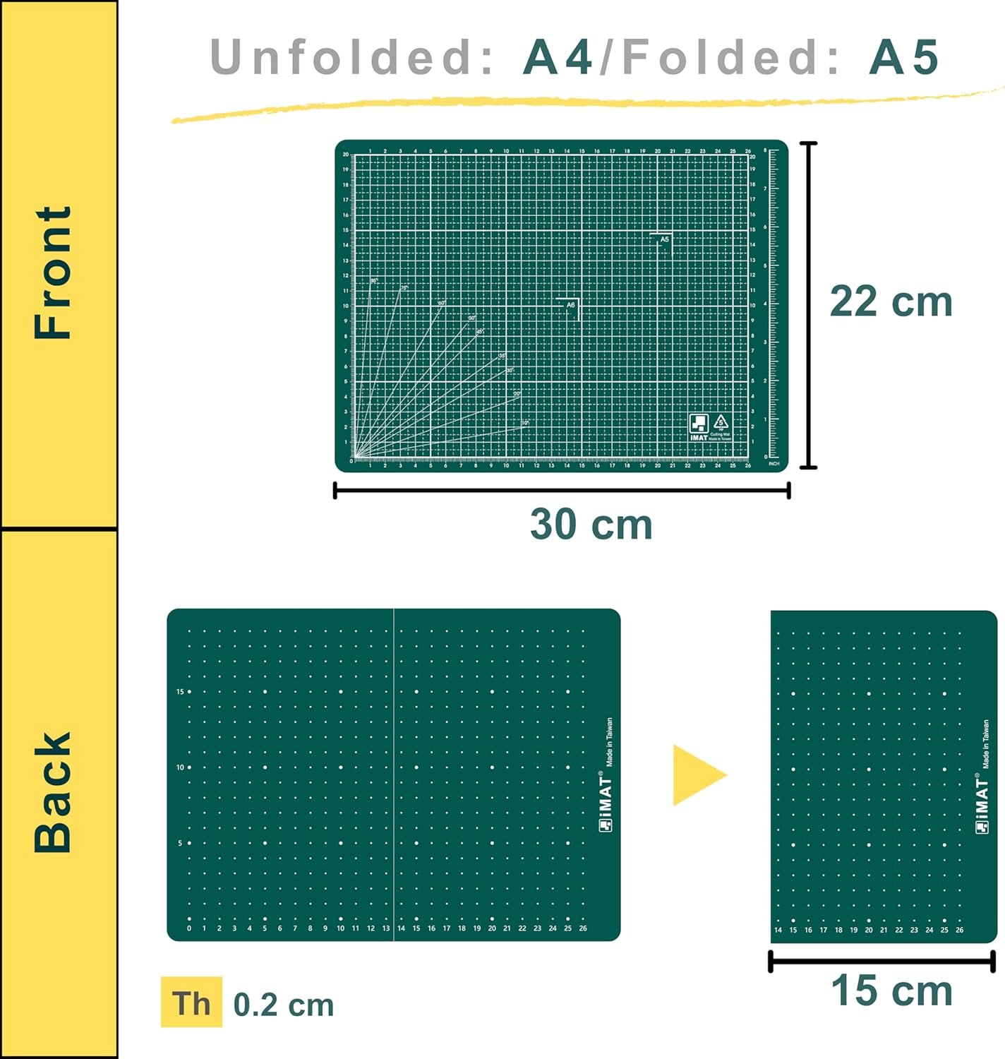 Imat Flip Cutting Mat Note A4, 30X22 Cm, Folding, Suitable for Small Crafts, Making Notebook, Models, and Scrapbooking Project (Ash Grey) image number 2