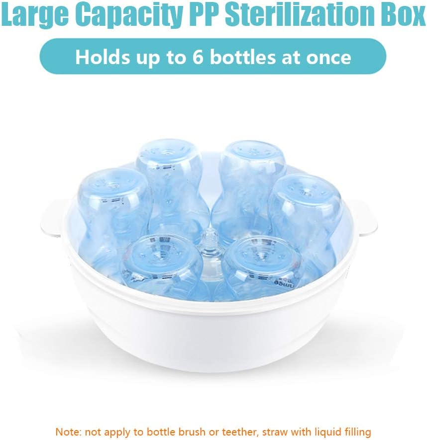 Microwave Bottle Sterilizer, Microwave Bottle Sterilizer Steam Sterilizer Fits 6 Baby Bottles for Baby Bottles Pacifiers Cups Disinfect in 2-6 Minutes image number 4