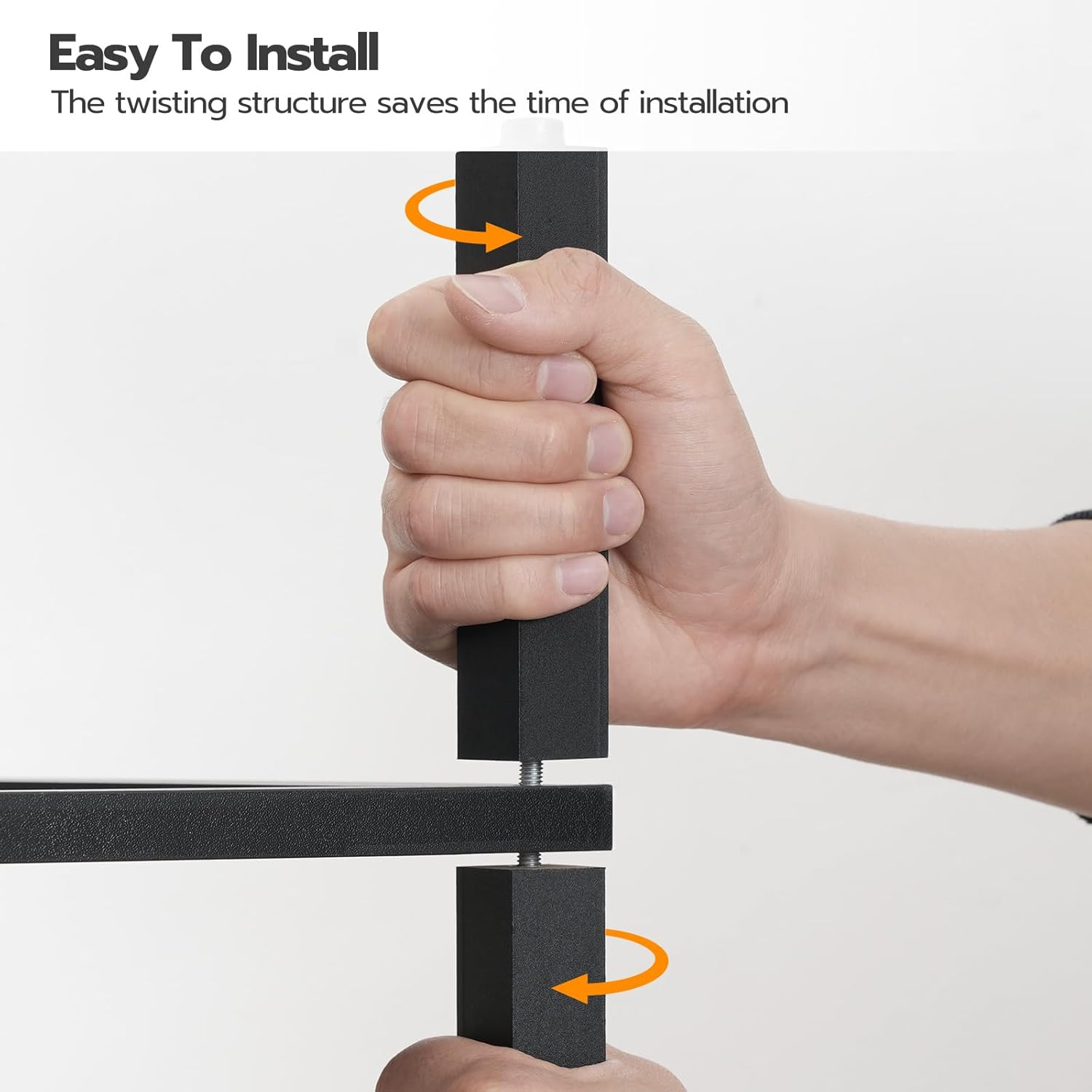 HOOBRO End Table, Small Side Table with 2-Tier Storage Shelves, Nightstand with Faux Rattan Decoration, for Living Room, Bedroom, Rustic Brown and Black BF91BZ01 image number 4