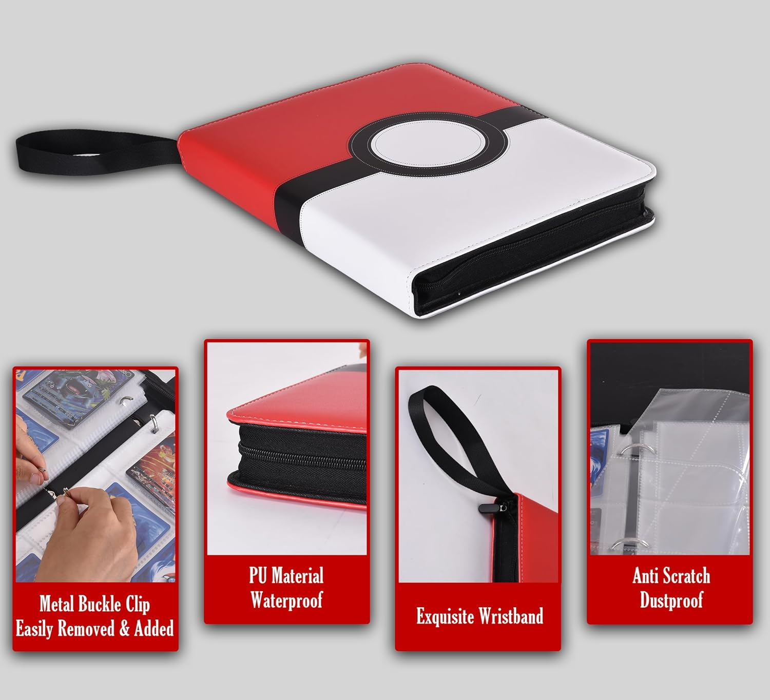 LIKHOPER 9 Pocket Card Binder, 900 Pockets Trading Card Binder, Double Sided Pocket Album, Card Folder for MTG, TCG, Sports Cards