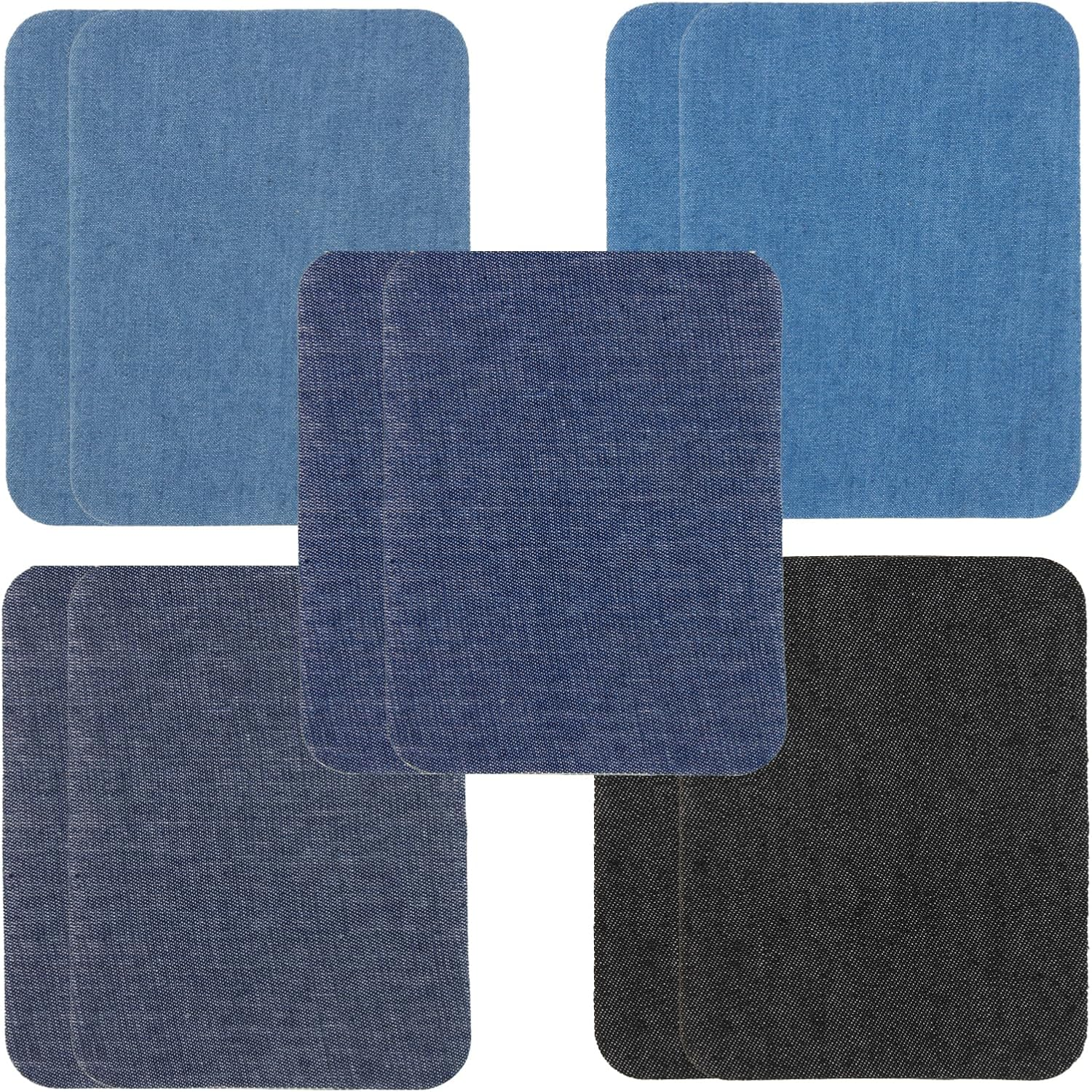 Versatile Iron-On Patches for Clothing Repair, 10PCS Set &ndash; Premium Denim Patches for Jeans, 9.5Cm X 12.5Cm, 5 Shades of Blue &ndash; Quick and Easy Fix for inside Jeans & Apparel Repairs image number 2