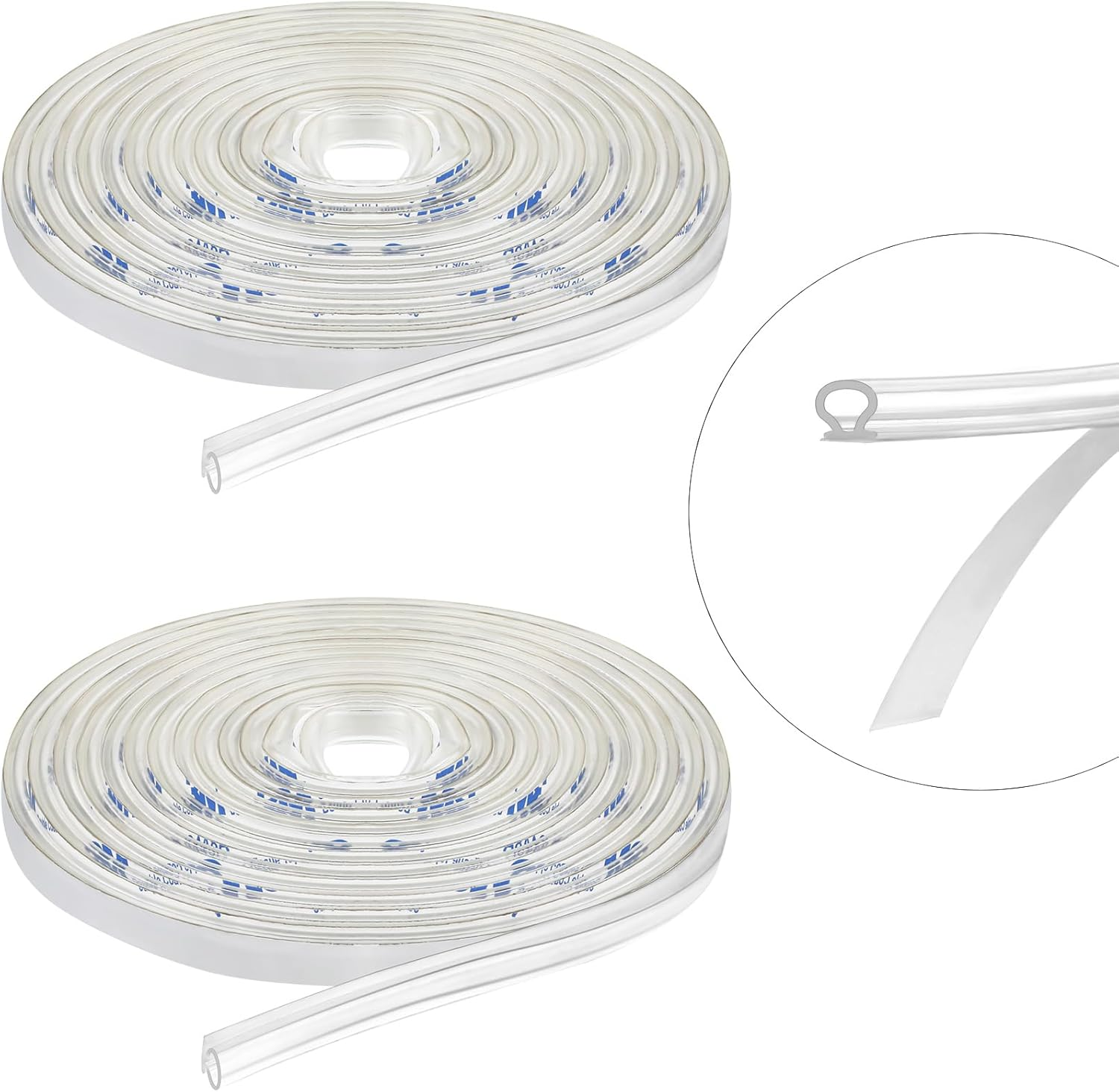 Tondiamo Shower Door Side Seal Glass Translucent Shower Door Side Seal Strip PVC Bulb Shower Door Side Seal Door Soft Clear Bulb Seal for Gap Shower Door(7/32 X 98.4 Inches, 4 Rolls)