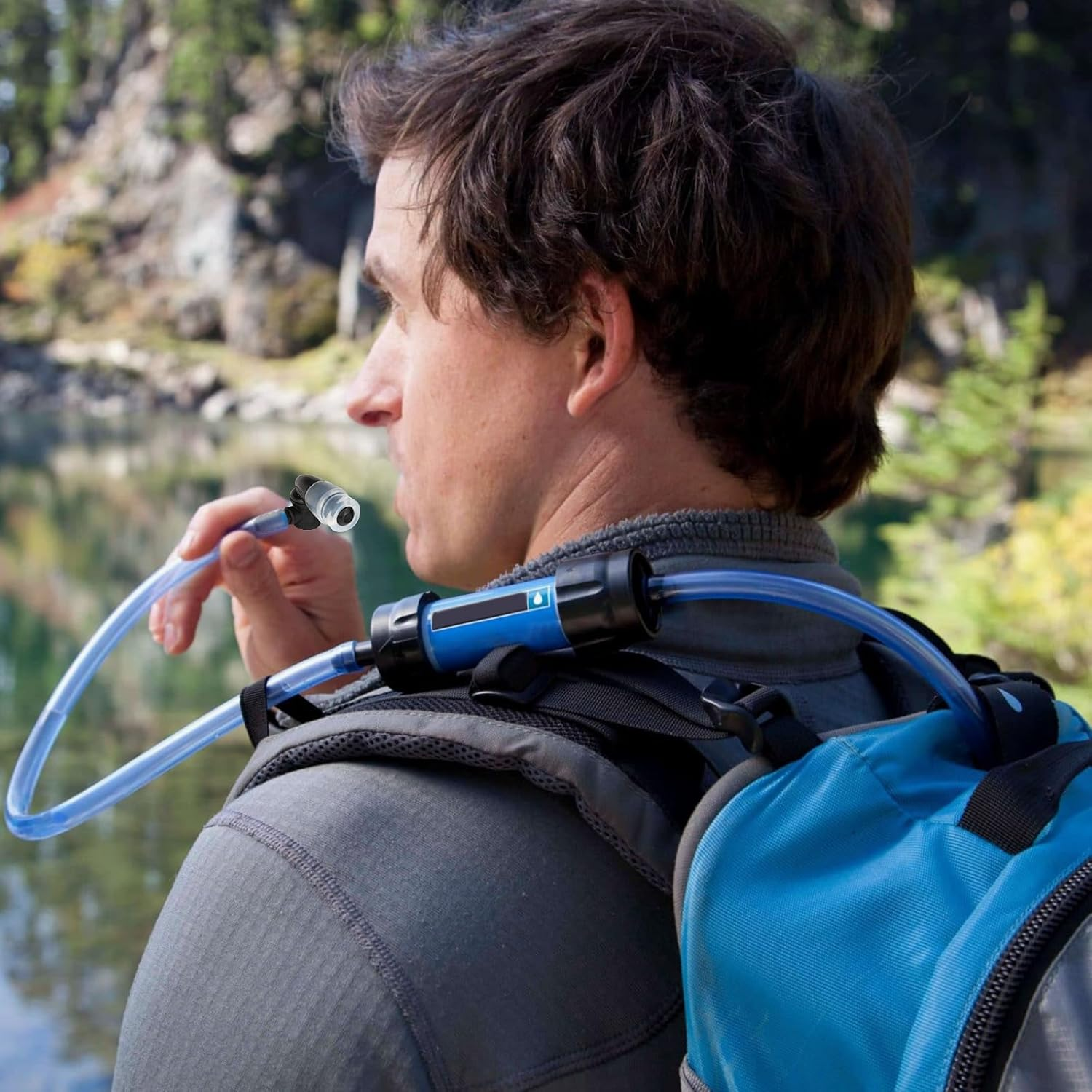 4Pcs Bite Valve Replacement with a Connector for Hiking Backpack Water Bladder Hose, Black Silicone Replacement Bite Valve Sheath Compatible with Osprey Packs Hydraulics Reservoirs image number 2