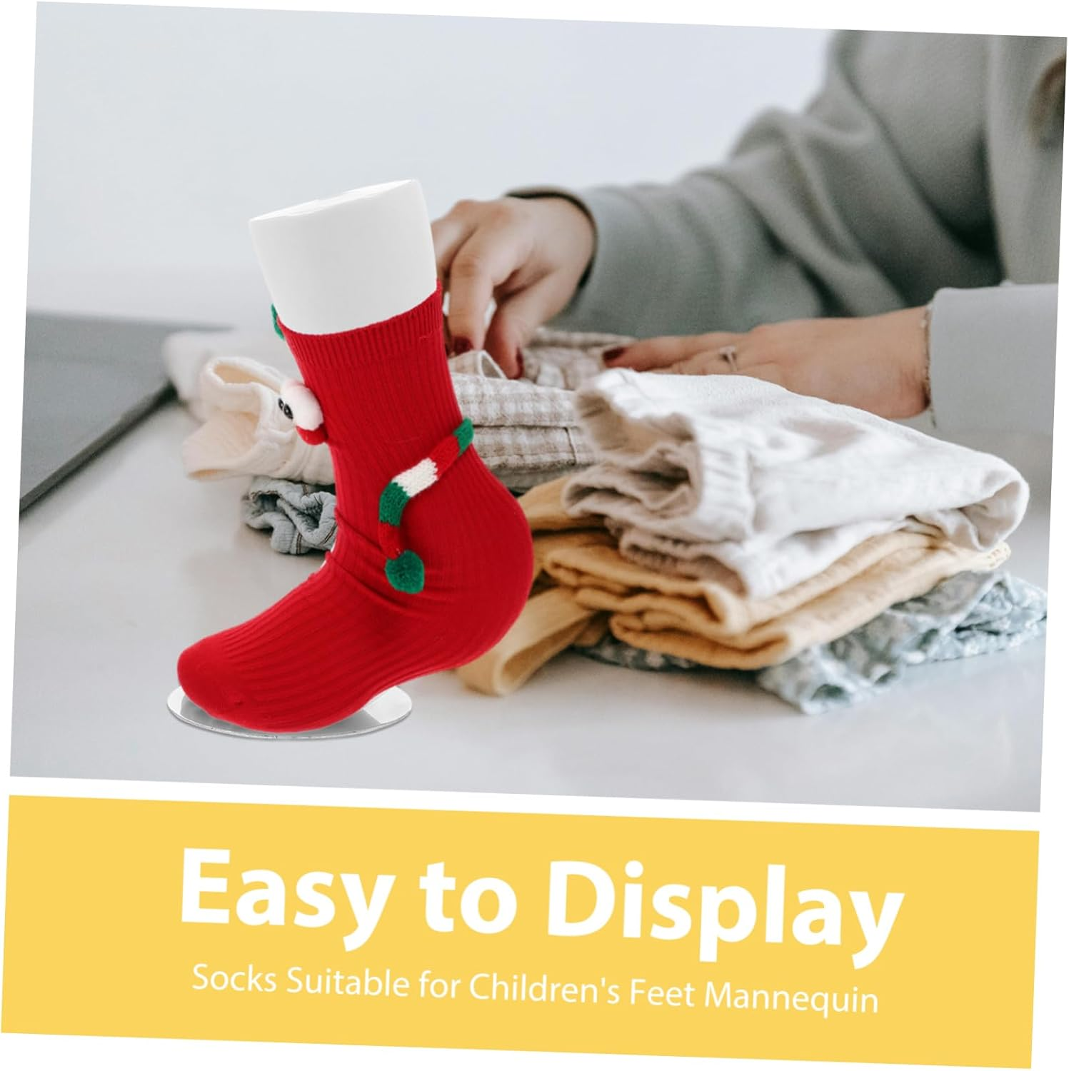 ABOOFAN Boys and Girls Sock Display Foot Model Fake Foot Mannequin for Socks Versatile image number 4