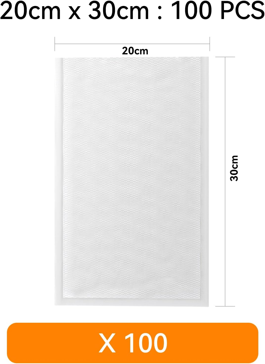 [2024 New] 20X30Cm 100 Count Precut Bags, Vacuum Sealer Bags for Food, Great for Food Storage, Sous Vide and Meal Prep, Wevac Lite image number 2