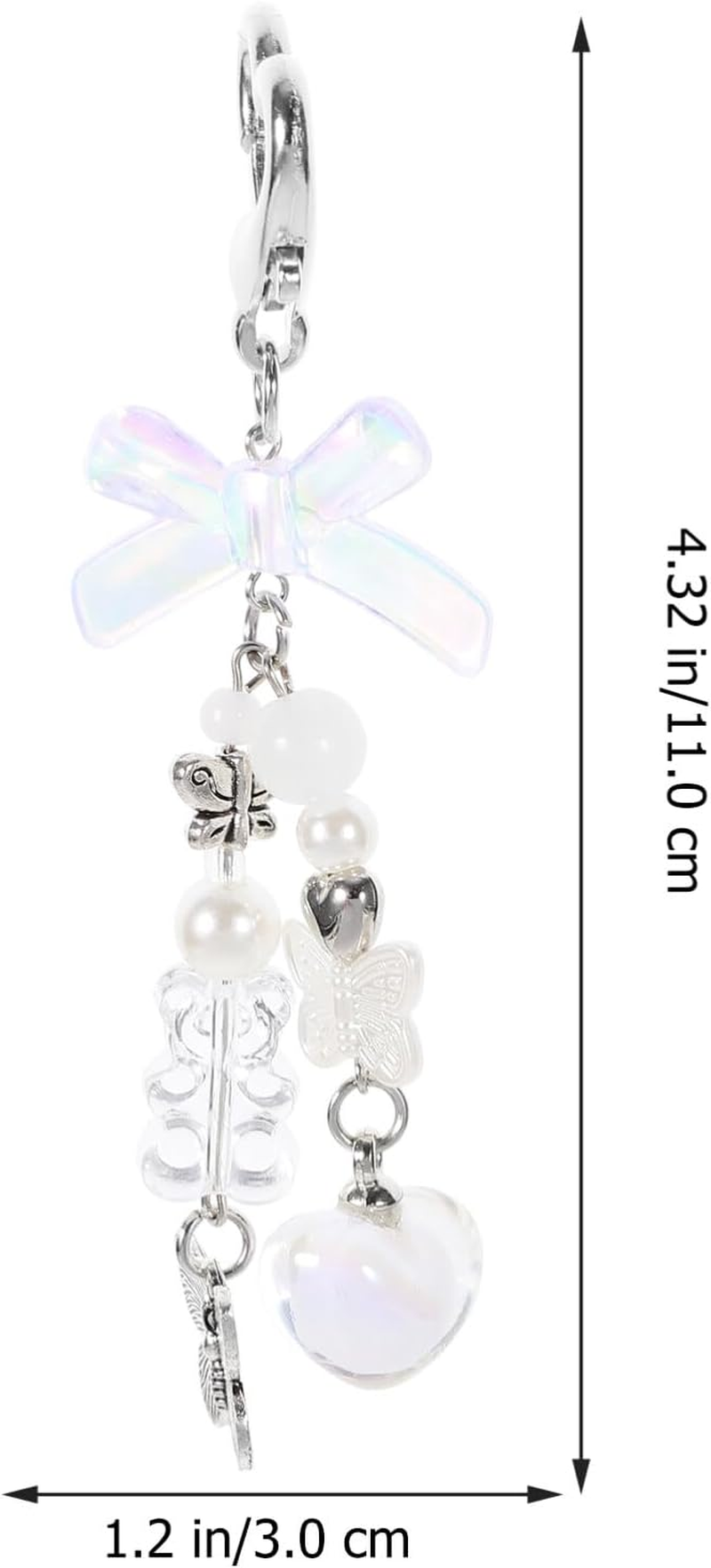 LIFKOME Unique Metal Keychain Ring for Women Heart Shape Keychain Bag Ornament image number 2