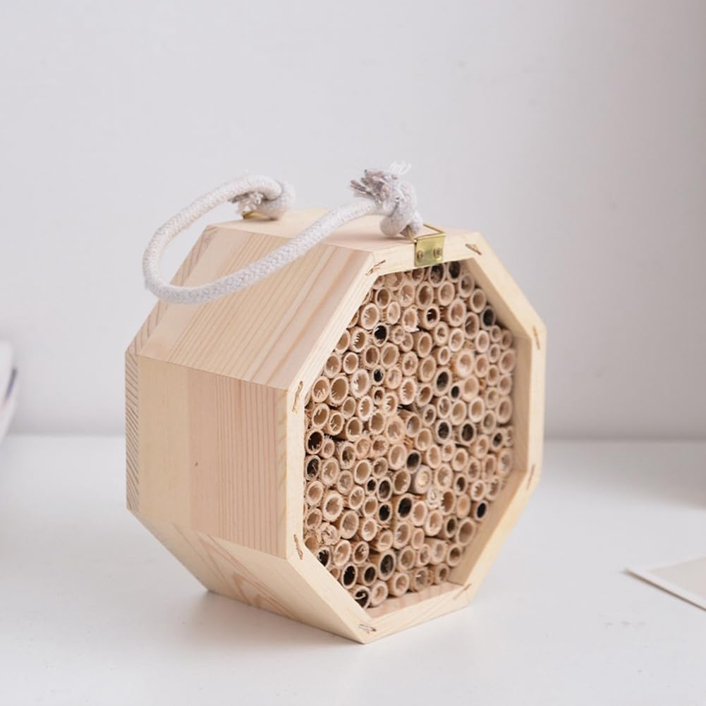 Wooden Insect Bee Bug House Natural Eco-Friendly Wood Insect Hotel Garden Nest Easy Installation Beautiful Easy Care Easy Install