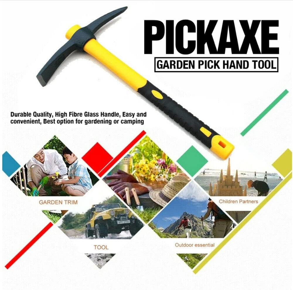JR Joyreap Mattock Outdoor Camping Mountain Fibreglass Handle Mini Pickaxe Garden Farm Tool image number 3