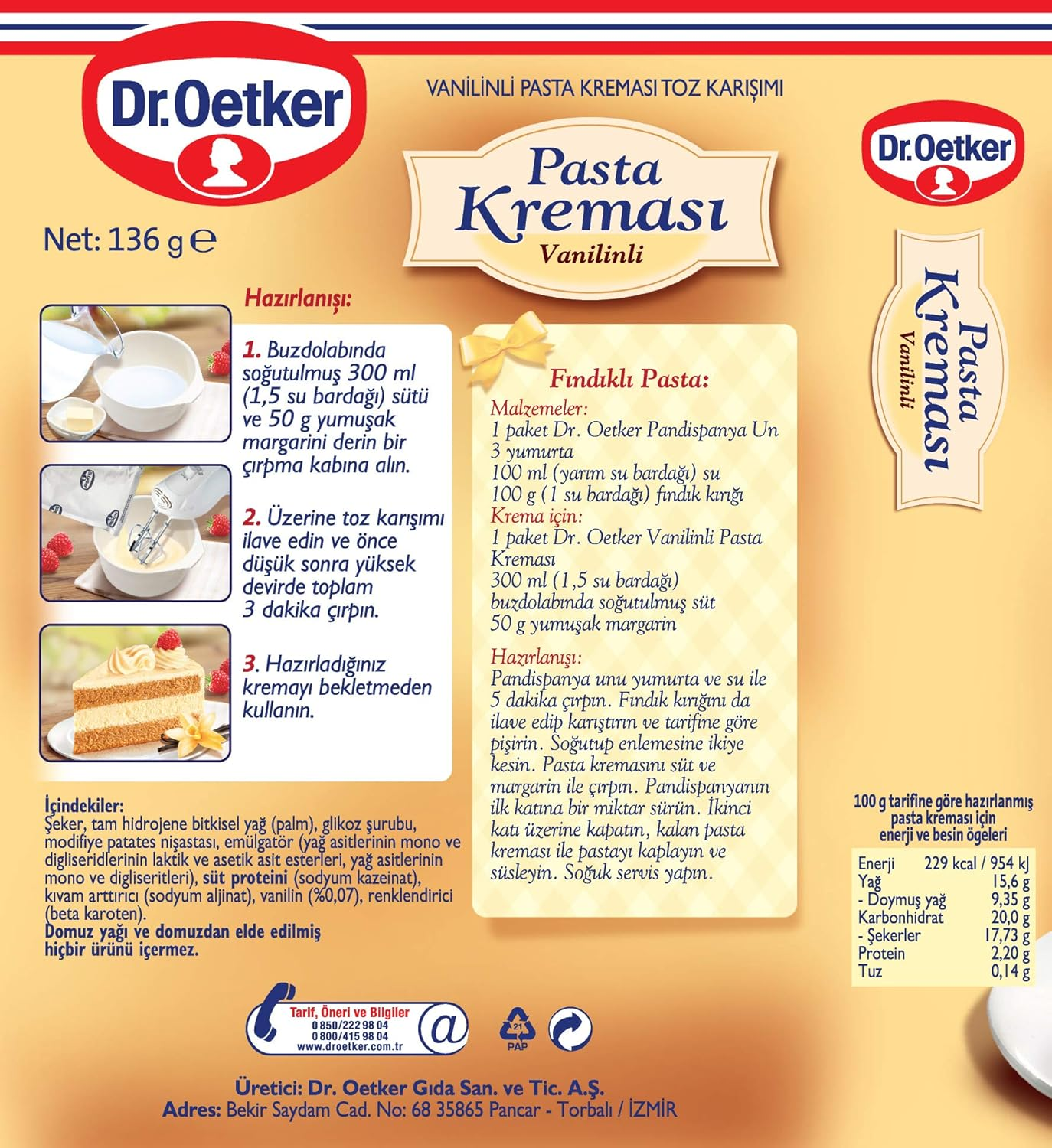Dr.Oetker Pastry Cream Vanilla, 136 G image number 5
