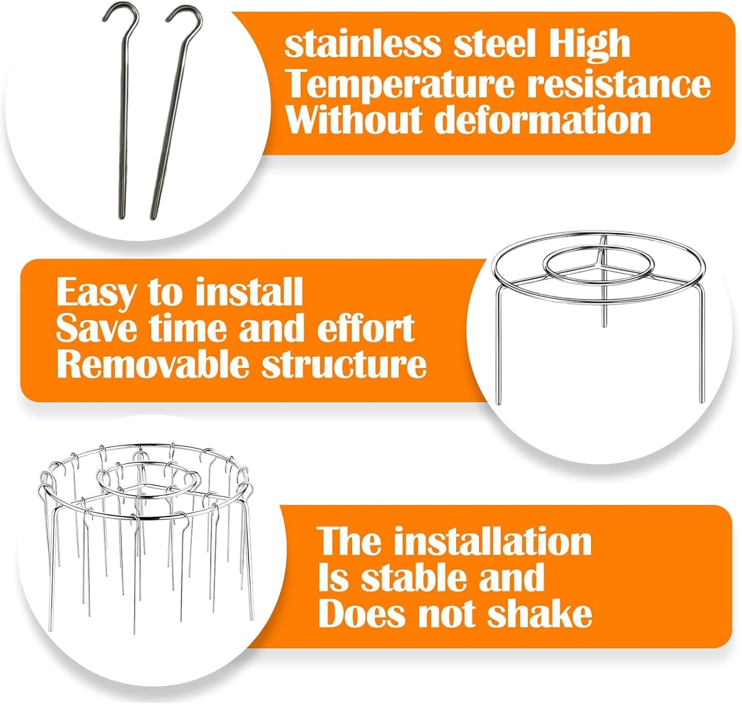 Zalizr Vertical Kebab Skewer Stand with 24 Skewers, Air Fryer Skewer Stand, Lightweight Removable Stainless Steel round Rack for Oven, Grill, BBQ Use, Air Fryer Accessories (16 X 16 X 10.5 CM) image number 3