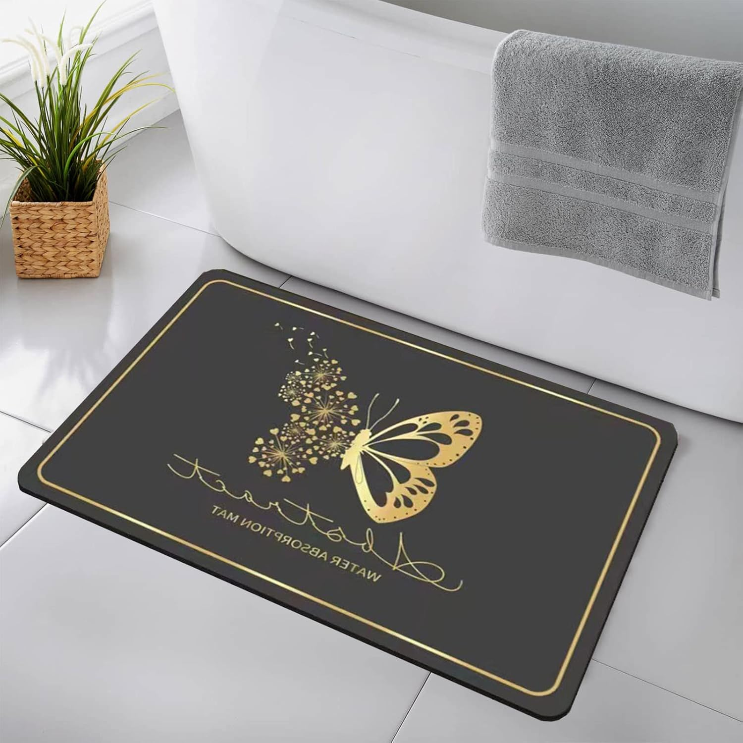 Door Mat,Bathroom Rugs,Bath Mats for Bathroom,40X60Cm Non Slip-Bathroom Mats,Quick to Dry Water and Easy to Clean Up image number 6