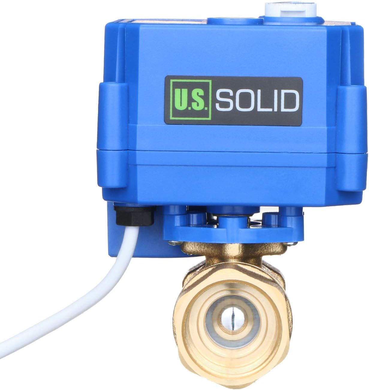 U.S. Solid Motorized Ball Valve- 3/4 Brass Ball Valve with Manual Function, Standard Port, 9-24V AC/DC and 2 Wire Auto Return Setup By
