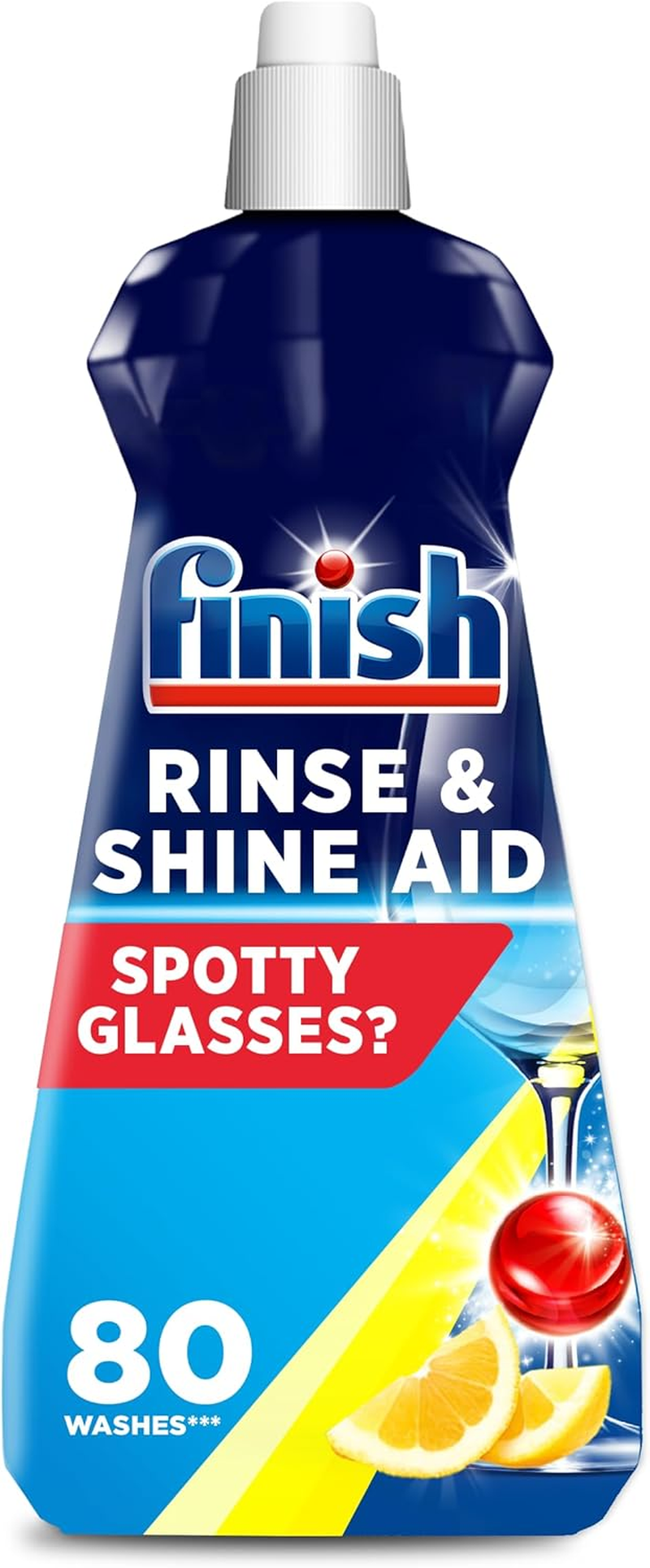 Finish | Finish Dishwasher Cleaner Rinse Aid | Lemon| 400Ml |For Ultimate Clean and Diamond Shine image number 1