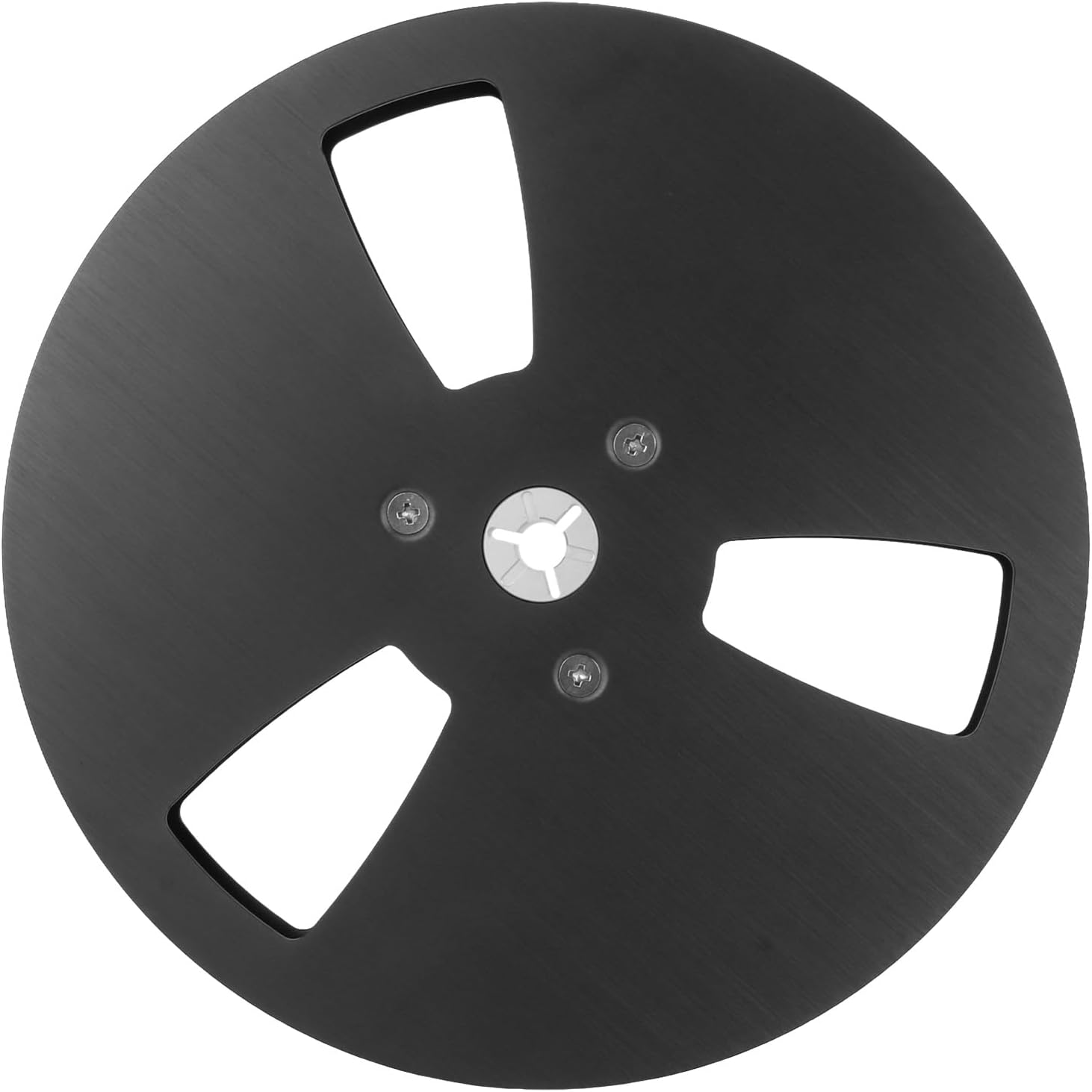 Take up Reel, 7 X 1/4 Empty Take up Reel to Reel Small Hub with 3 Holes, Aluminum Alloy Universal Open Reel Audio Takeup Reel for Recording Nab (Black) image number 2