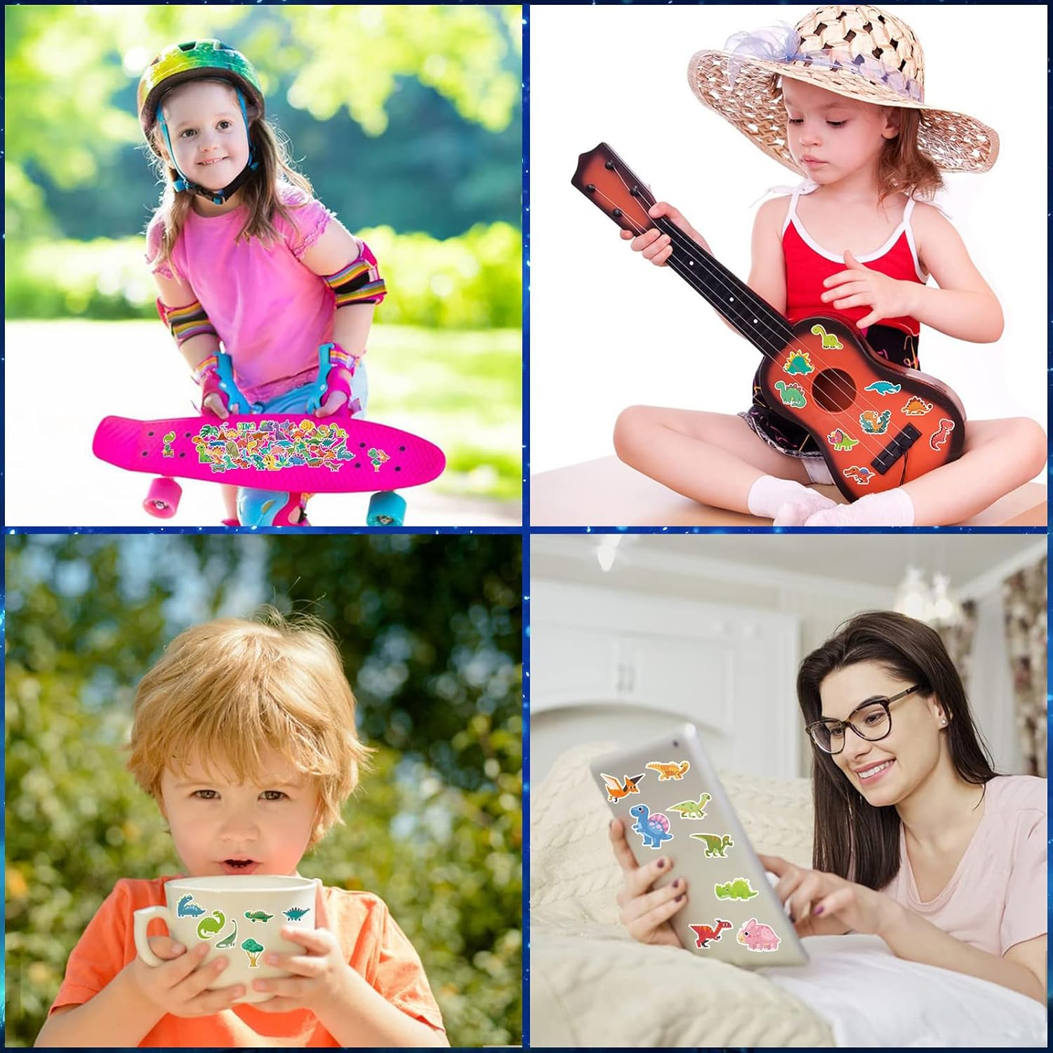 100 Pcs Cute Dinosaur Stickers for Kids, Water Bottle Stickers, Kawaii Vinyl Phone Laptop Skateboard Waterproof Stickers, Bulk Aesthetic Sticker Packs for Teens Boys Girls Teacher image number 1