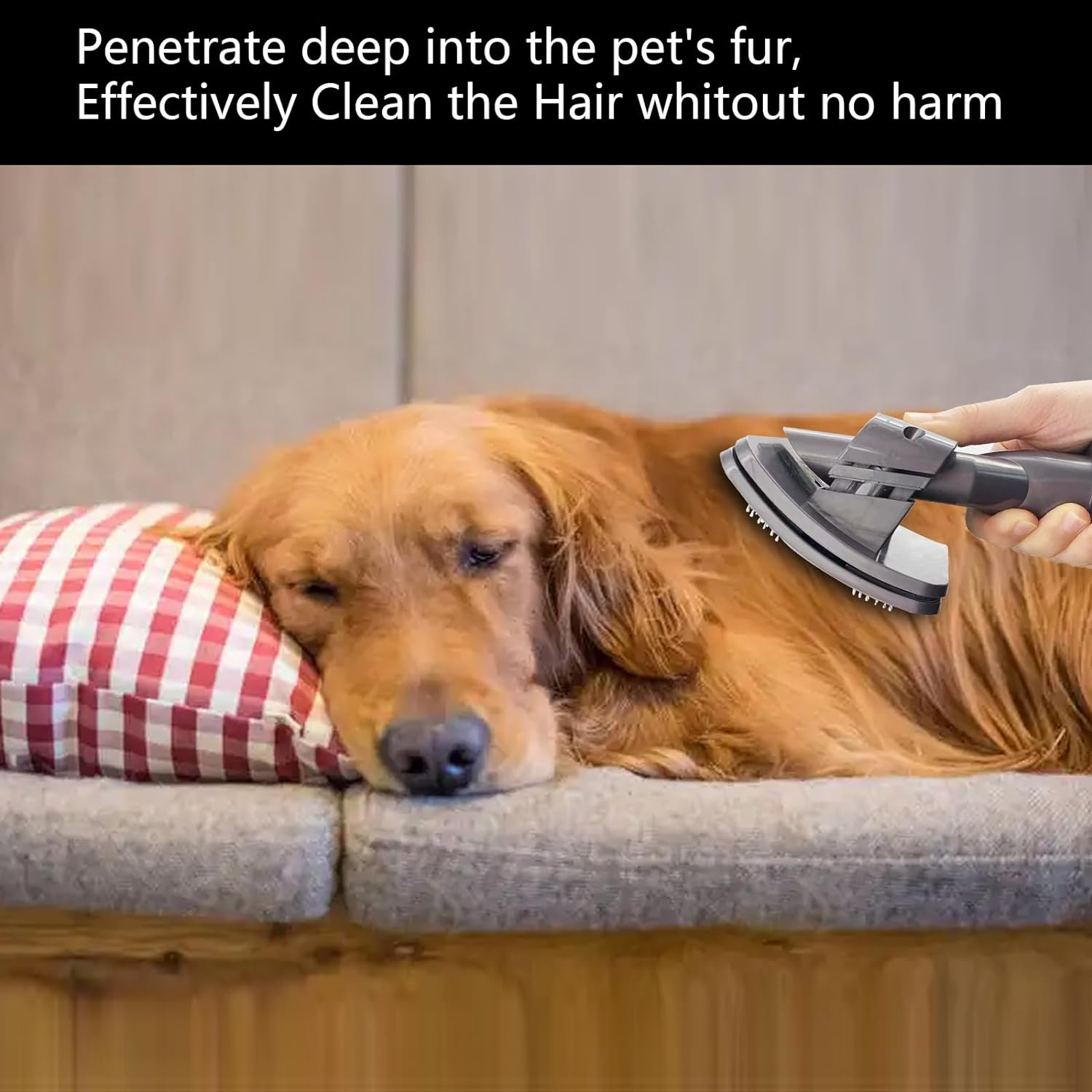 Groom Tool Attachments Brush with Trigger Lock & 24In Extension Vacuum Hose,Pet Dog Grooming Brush Compatible with Dyson V7 V8 V10 V11 V12 V15 Vacuum-4Pcs image number 4