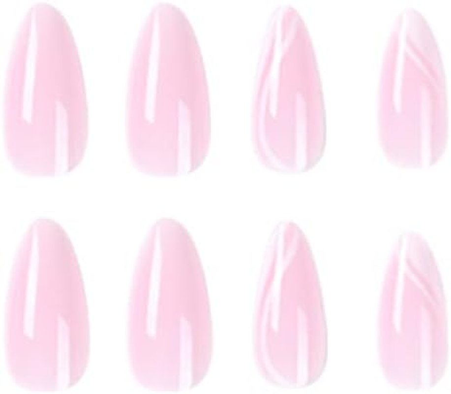 KXAMELIE Swirl Acrylic Press on Nails Naked with Daisy Fake Nails Youth Nails Stick on Manicure image number 2