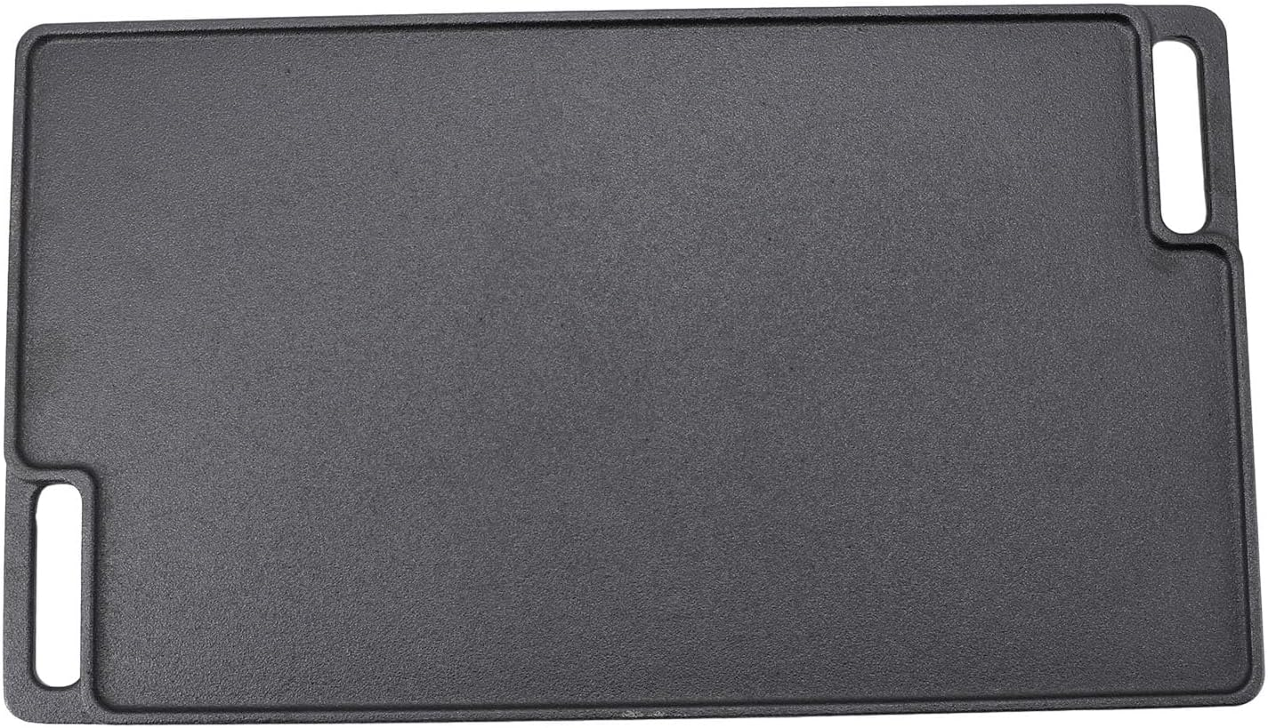 Rectangular Cast Iron Grill Plate, Non Stick Reversible Grill Plate with Handles, Sturdy Heavy Duty Double Burner Griddle for Indoor Stovetop or Outdoor Camping BBQ image number 3