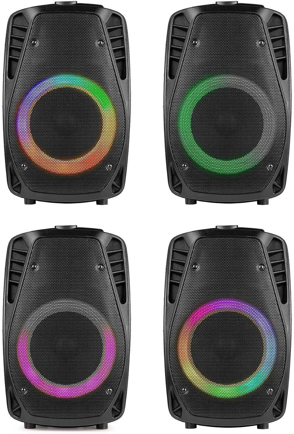 Fenton Portable PA Speaker Sound System with Microphone and Remote, Bluetooth, Party Lights, Built-In Battery FT8LED-MK2 image number 1