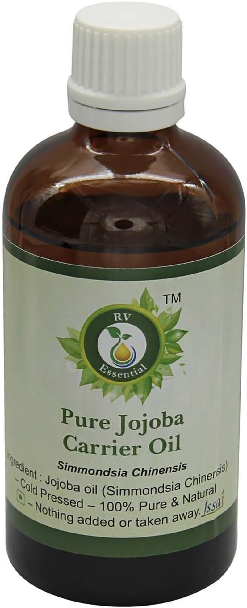Jojoba Oil | Simmondsia Chinensis | for Face | for Hair | for Massage | for Body | for Skin | Unrefined | 100% Pure Natural | Cold Pressed | 15Ml | 0.507Oz by R V Essential