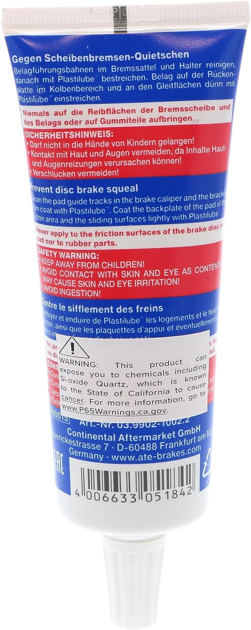 ATE 700015 03990210022 Heavy Duty Permanent Lubricant for Disc Brake Plastilube, 75 Ml image number 1