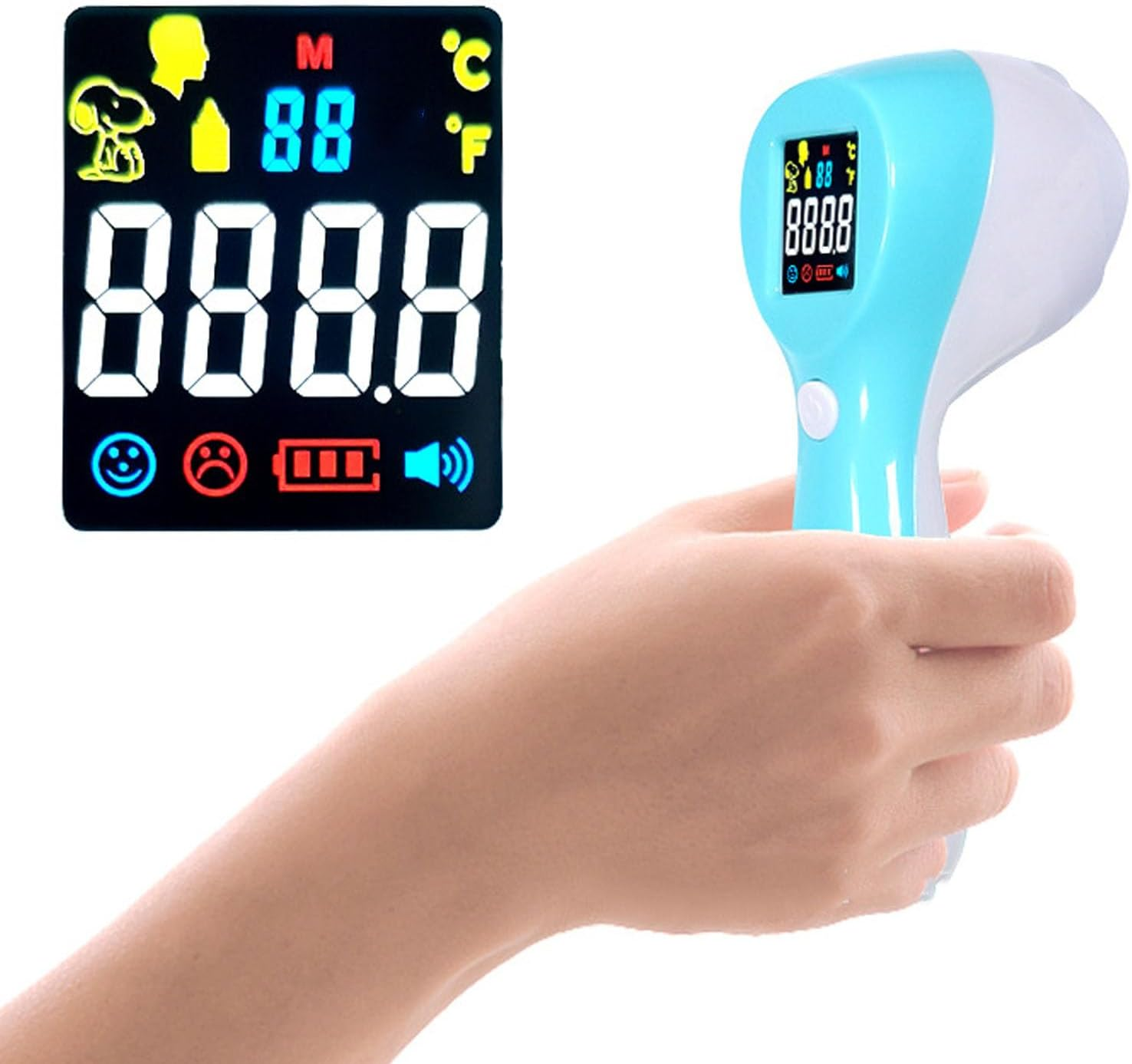 High Accuracy Digital Pet Thermometer, Infrared Pet Thermometer, 3 in 1 Animal Thermometer with Infrared Light Measure for Cats Dogs Horse Sheep Pigs