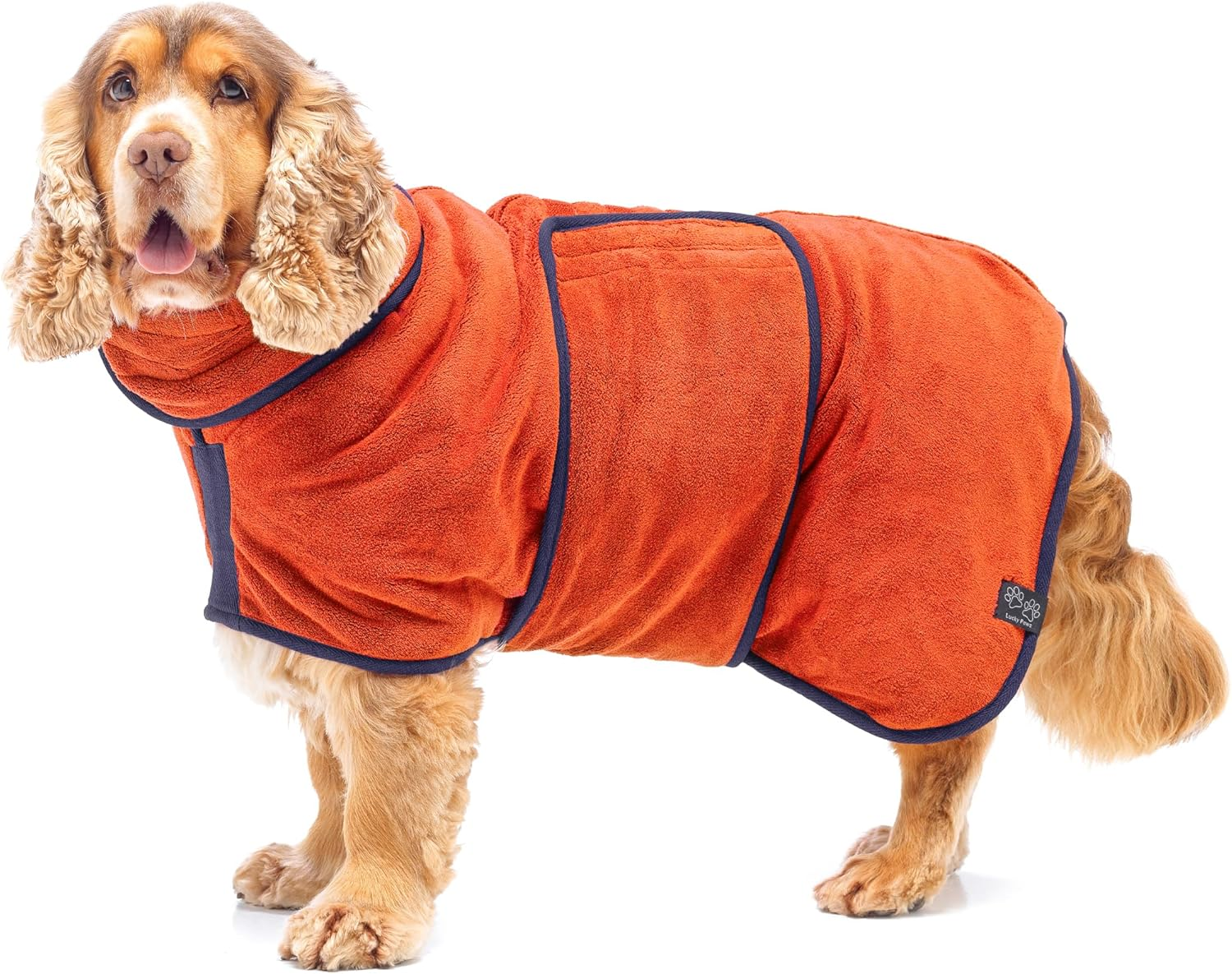 Lucky Paws&reg; UK Dog Drying Coat - Double-Layer Robe for Faster Drying, Super Absorbent Towel & Ultra Soft Dressing Gown in One Luxurious Robe (XXL, Aubergine)