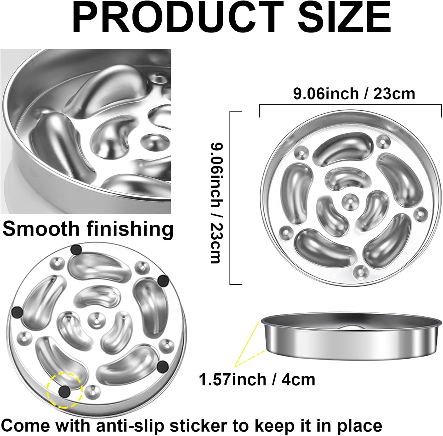 Slow Feeder Dog Bowl Stainless Steel, Metal Slow Feeder Dog Bowl for Dog Slow Eating image number 6