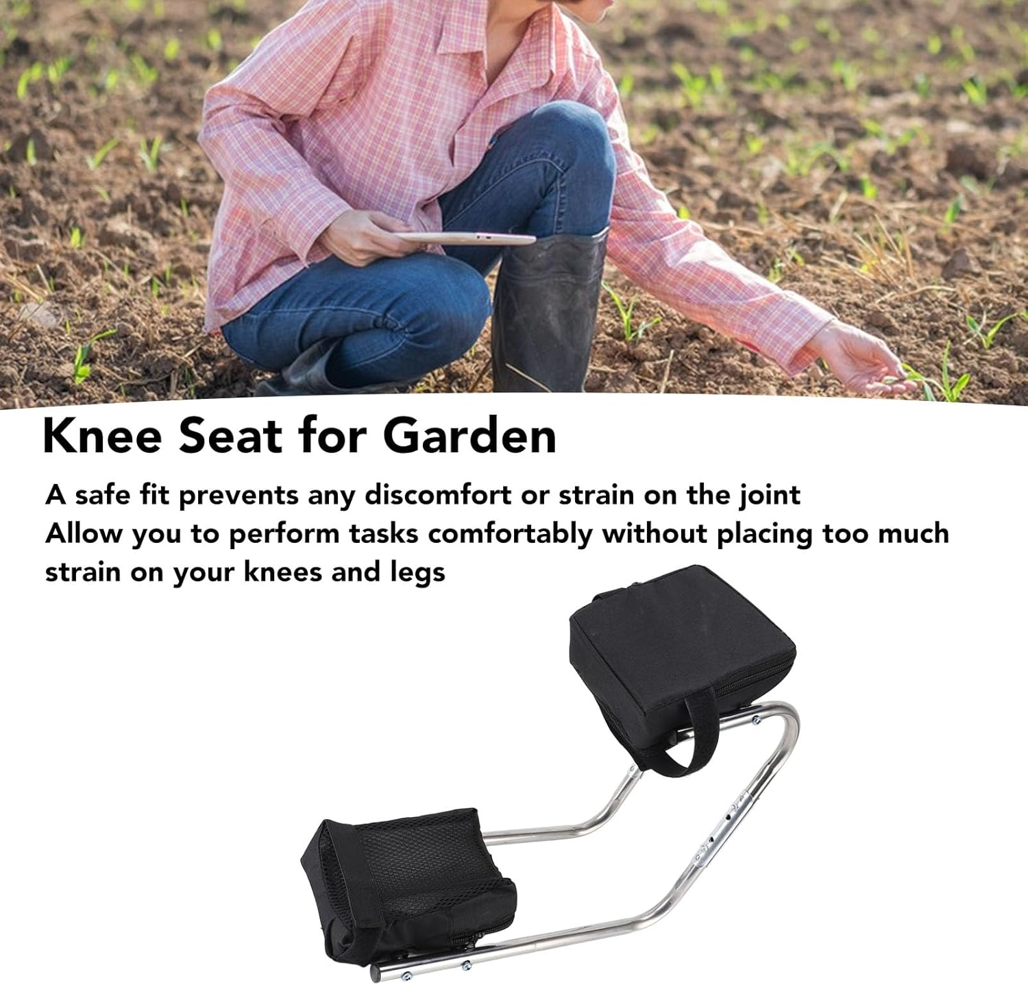 Garden Kneeler And, Stainless Steel Ergonomic Ankle Knee Leg Brace for Gardening Work, Garden Kneelers for Seniors, Sturdy Gardening Tools for Gardeners image number 3