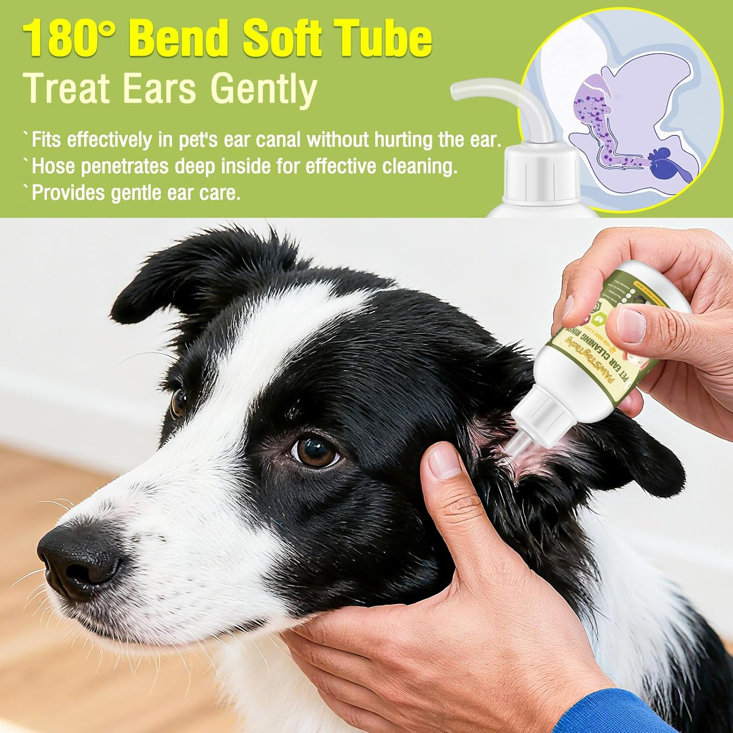 Pet Ear Cleaner Drops for Dogs & Cats - 4 Oz Long Soft Tube Ear Cleaner for Pets, Gentle Ear Cleaning Solution for Deodorizing & Wax Removal, Relieves Itching, Safe for Pets & Humans image number 5