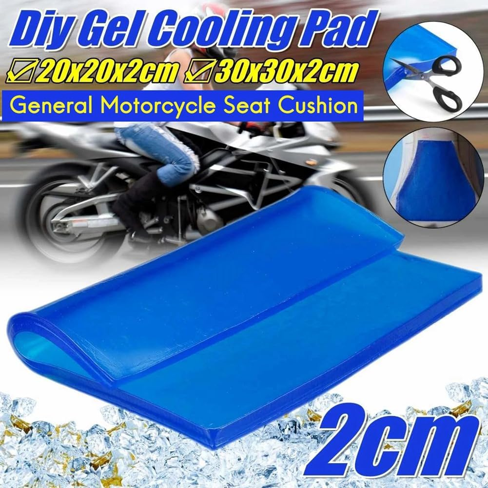 2Pcs 2CM Blue Motorcycle Universal Seat Cushion Gel Pad Cool Pad Shock Absorption Mat DIY Cut Cushion A image number 4