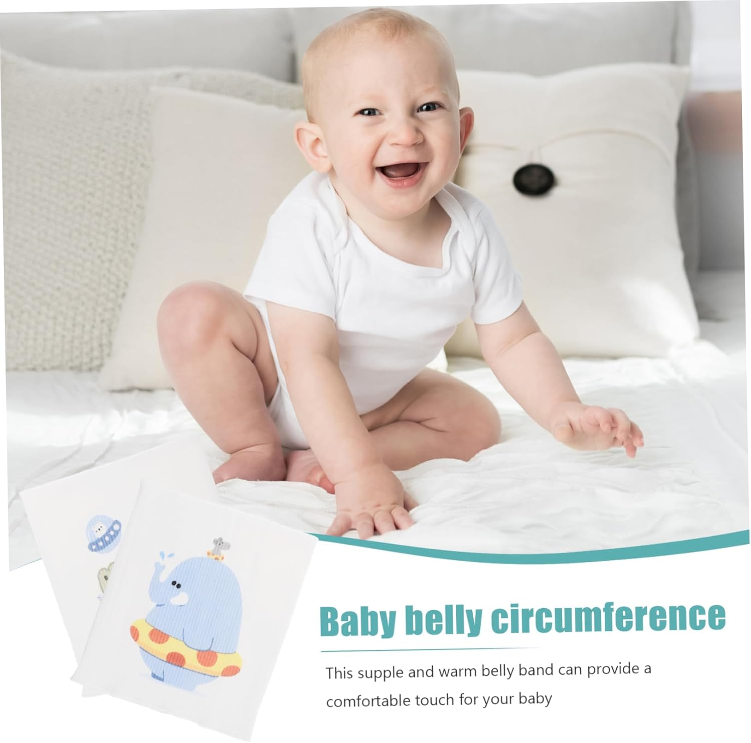 2Pcs Cotton Belly Bands Newborn Abdomen Protectors Soft Double Seamless Navel Belts for Boy Girl Comfortable Warmth for Colic Relief and Digestive Support image number 1