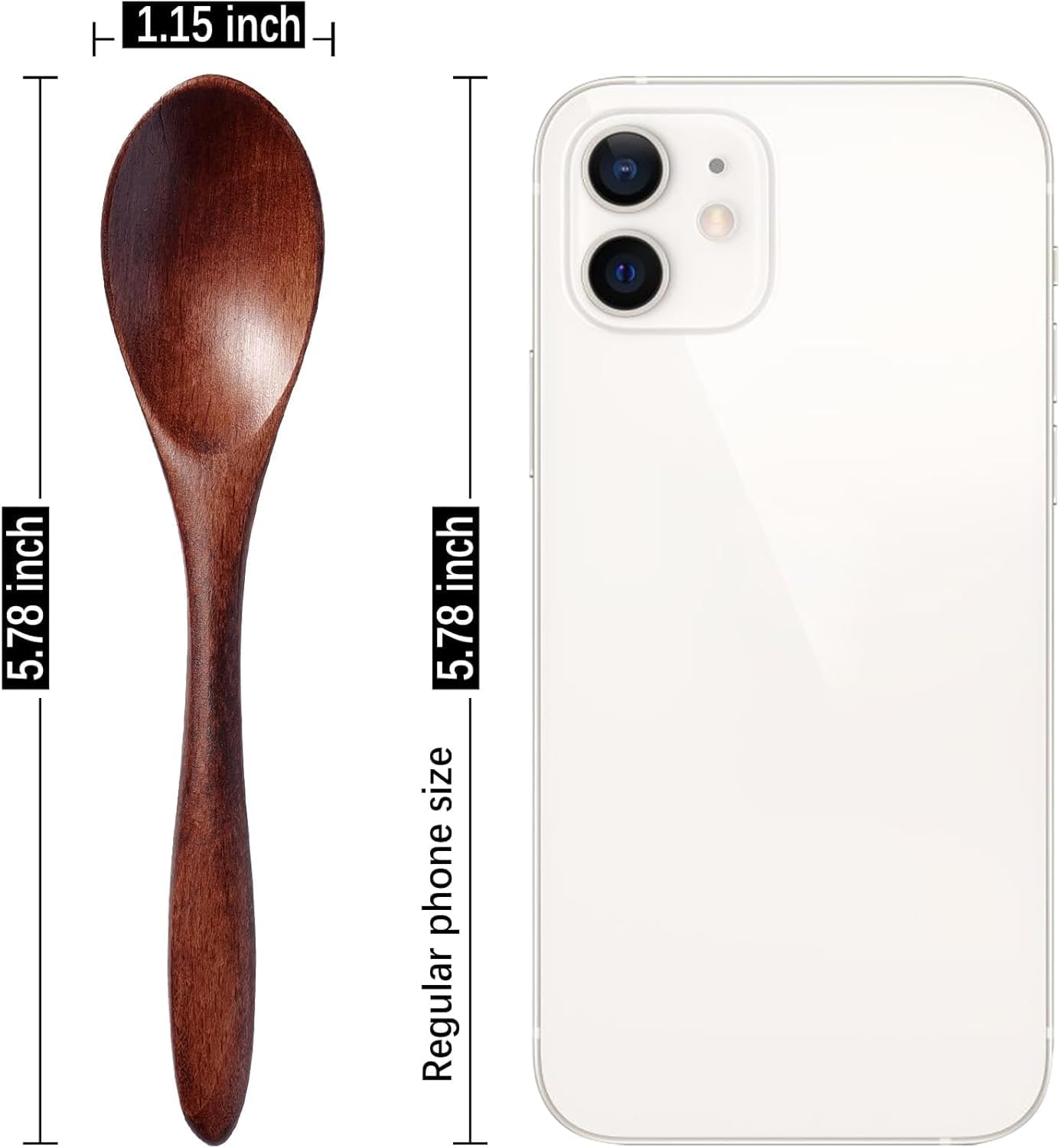 5.8 Inch Small Wooden Spoons, 7 Pcs Honey Spoons for Tea, Hardwood Wooden Honey Teaspoon for Coffee, Little Tiny Wood Spoons, Bamboo Table Spoon for Stirring, Wooden Spoons for Utensils Set image number 5